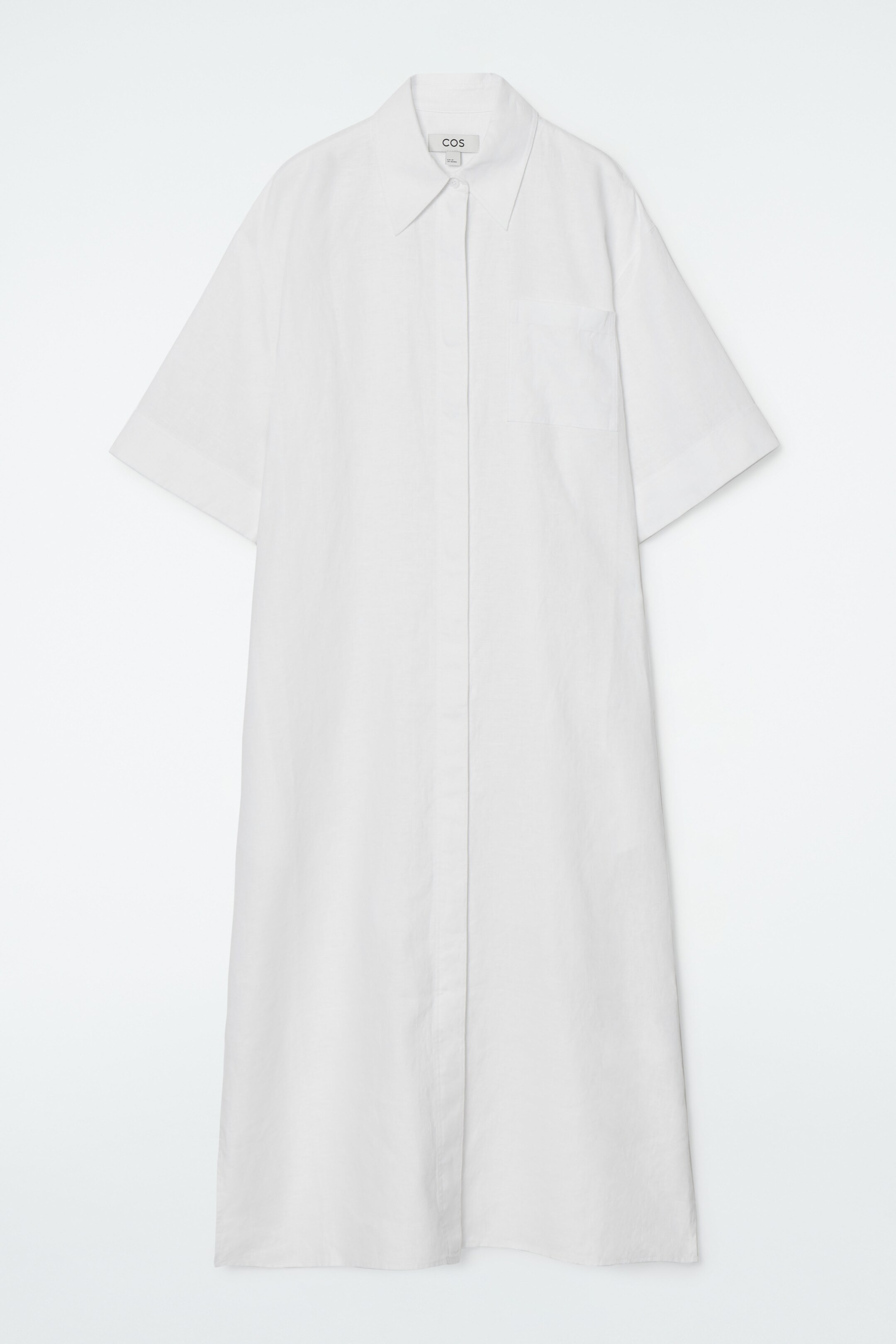 Ingrandisci l'immagine: OVERSIZED SHORT-SLEEVED LINEN MIDI DRESS - WHITE - DONNA | H&M CH 1