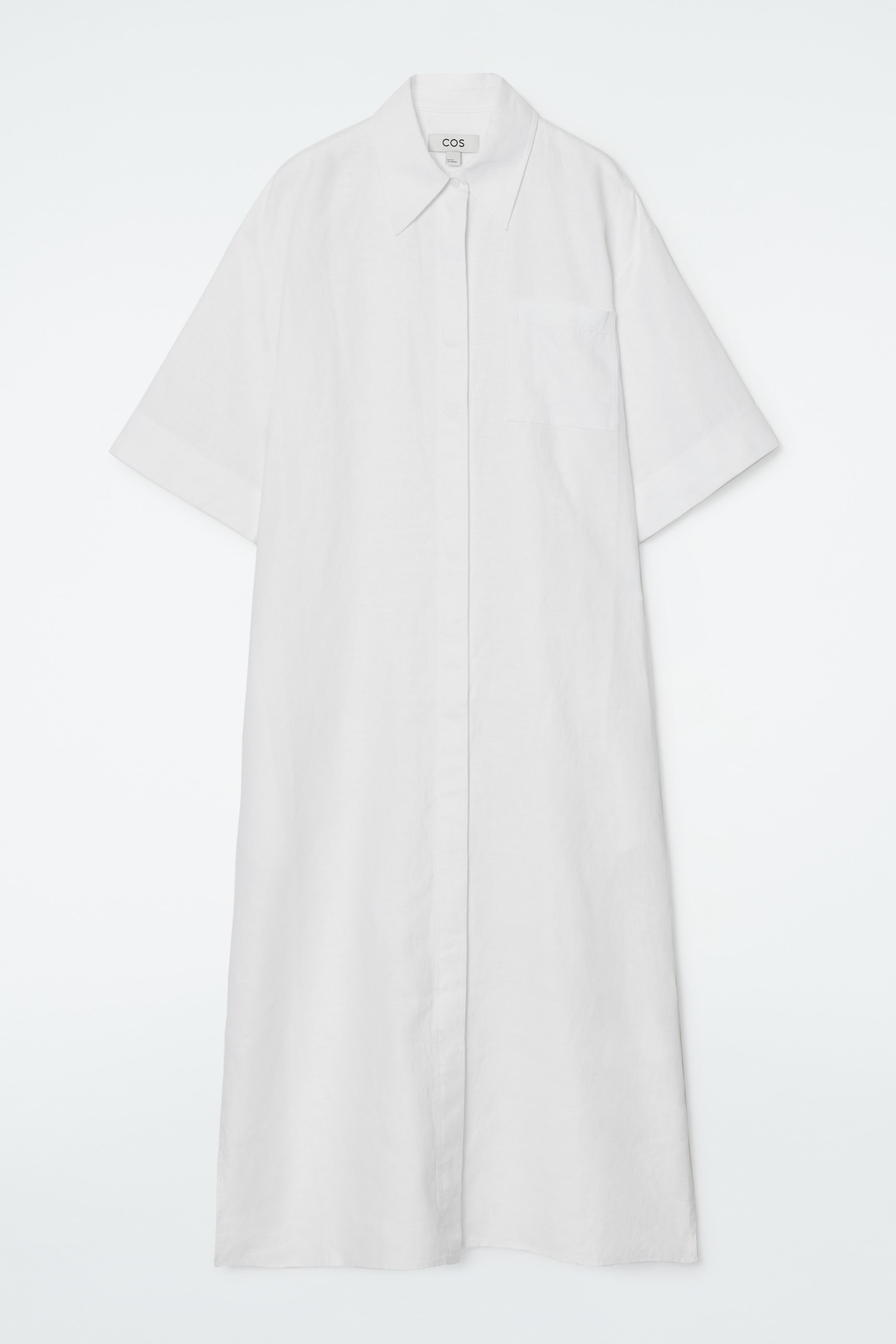 View larger image: OVERSIZED SHORT-SLEEVED LINEN MIDI DRESS - WHITE - Ladies | H&M GB 1