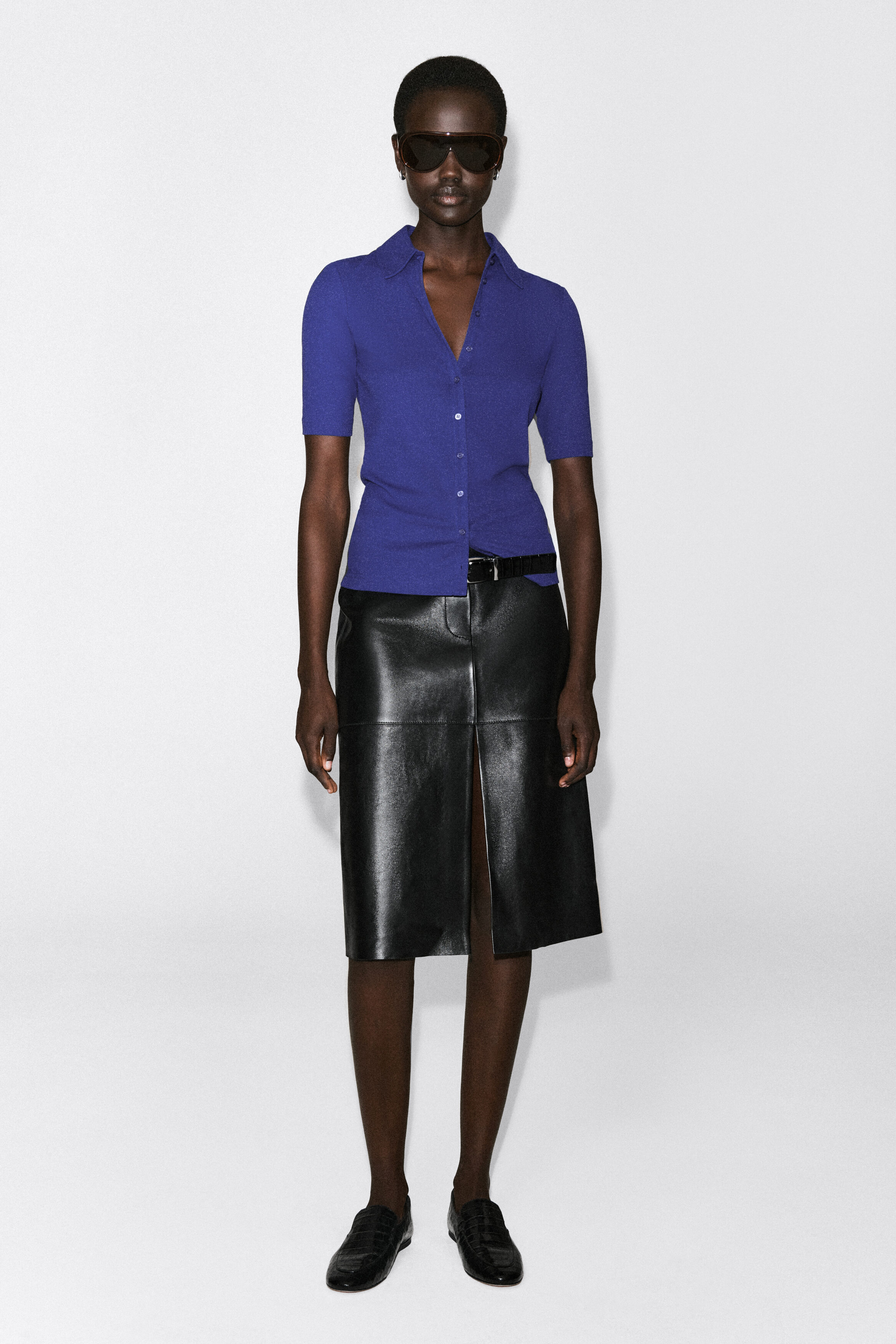 SCULPTED COTTON-JERSEY SHIRT - thumbnail 5