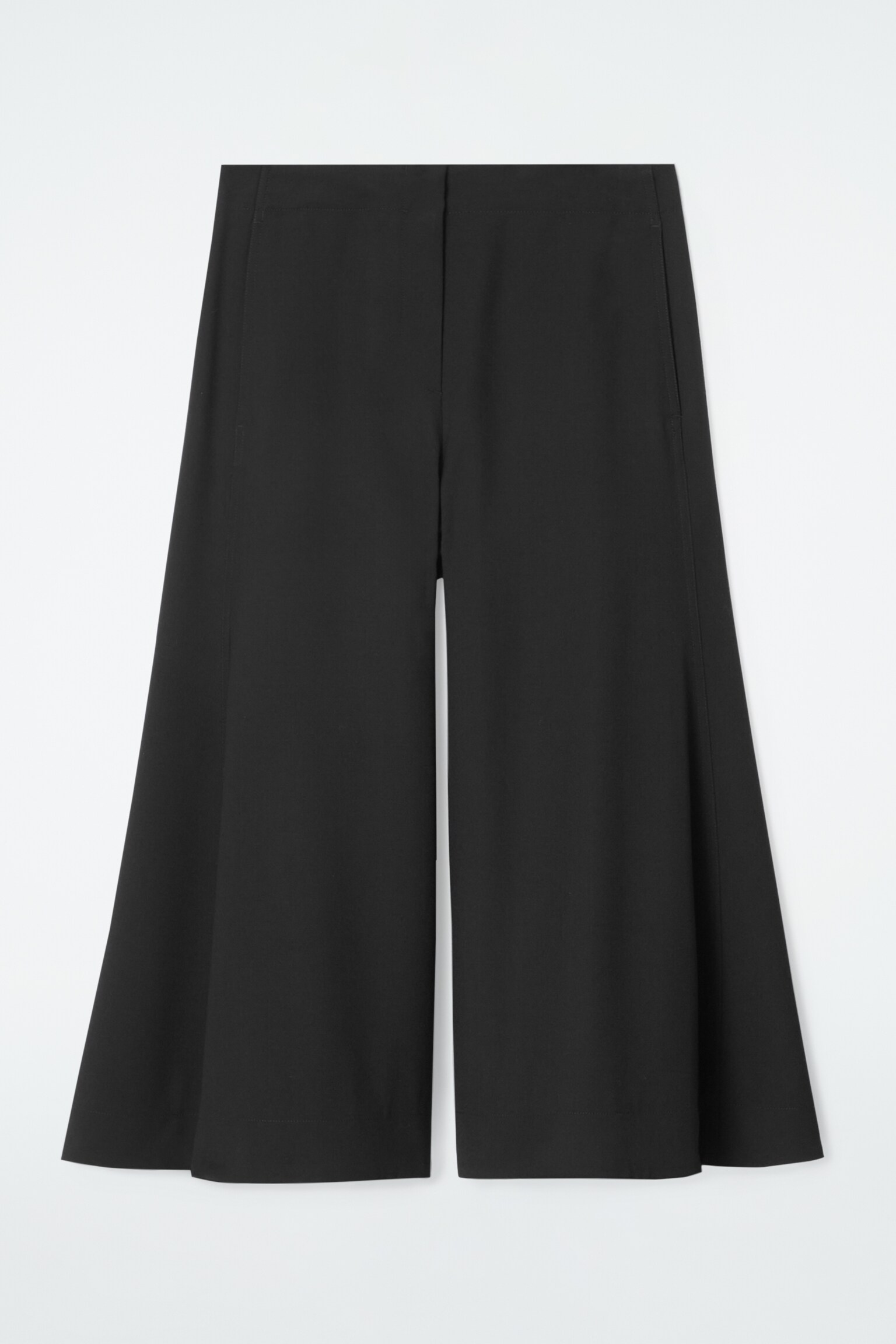TAILORED TWILL CULOTTES - BLACK