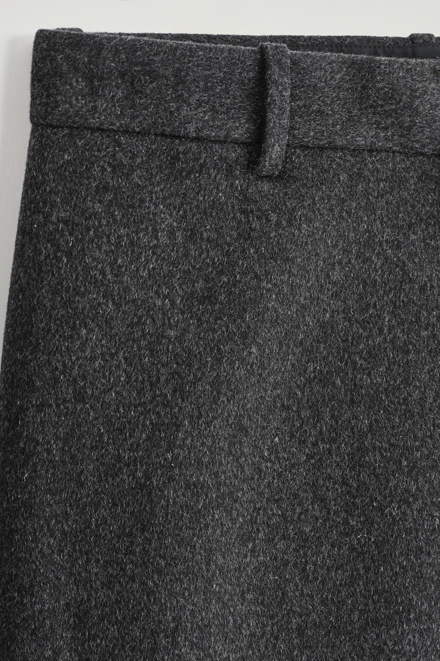 SPLIT WOOL WIDE-LEG TROUSERS - CHARCOAL/BROWN - 4