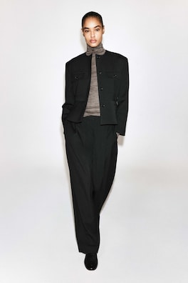 MERINO WOOL TURTLENECK TOP — DARK BEIGE 4