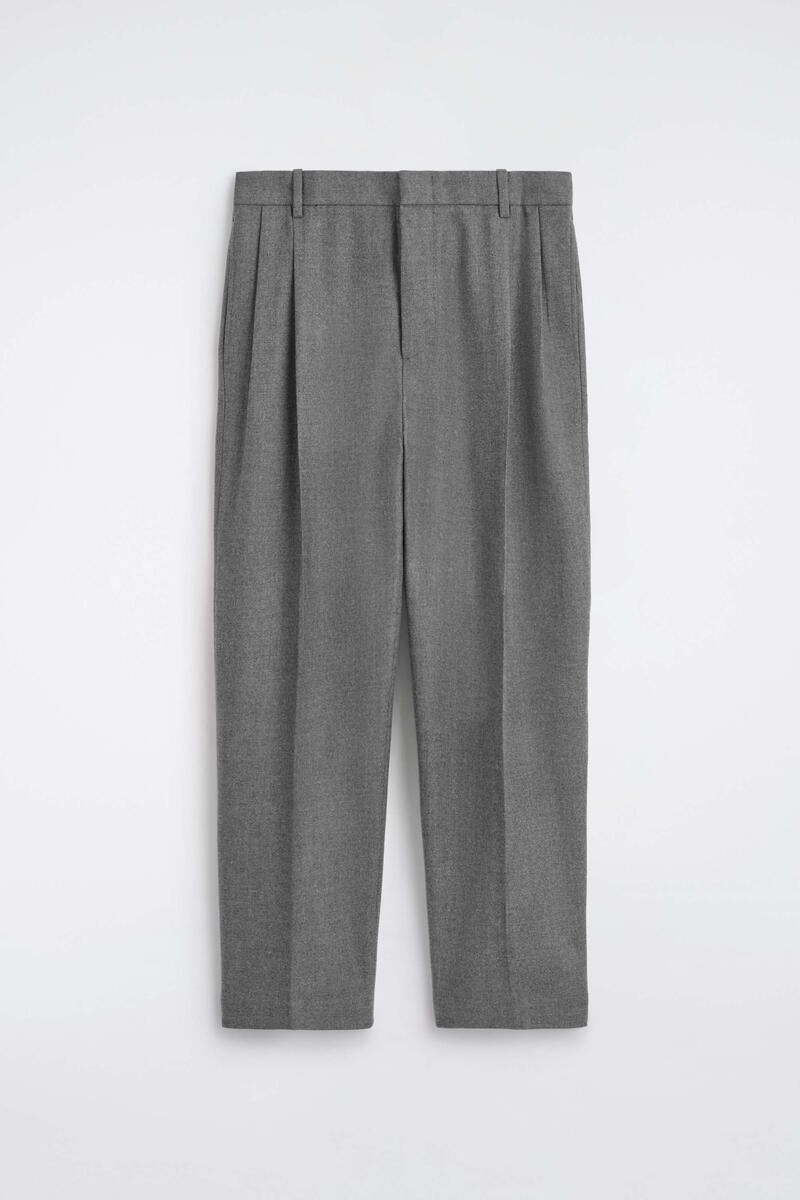 Pleated Wool Relaxed-Fit Straight-Leg Pants