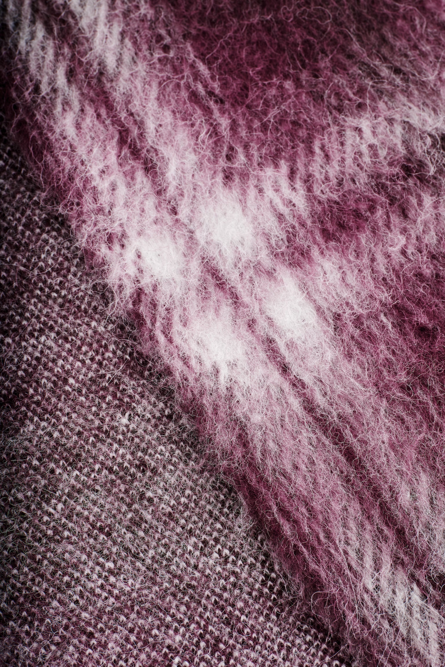 CHECKED ALPACA-BLEND SCARF - BURGUNDY / CHECKED/ECRU / CHECKED - 4