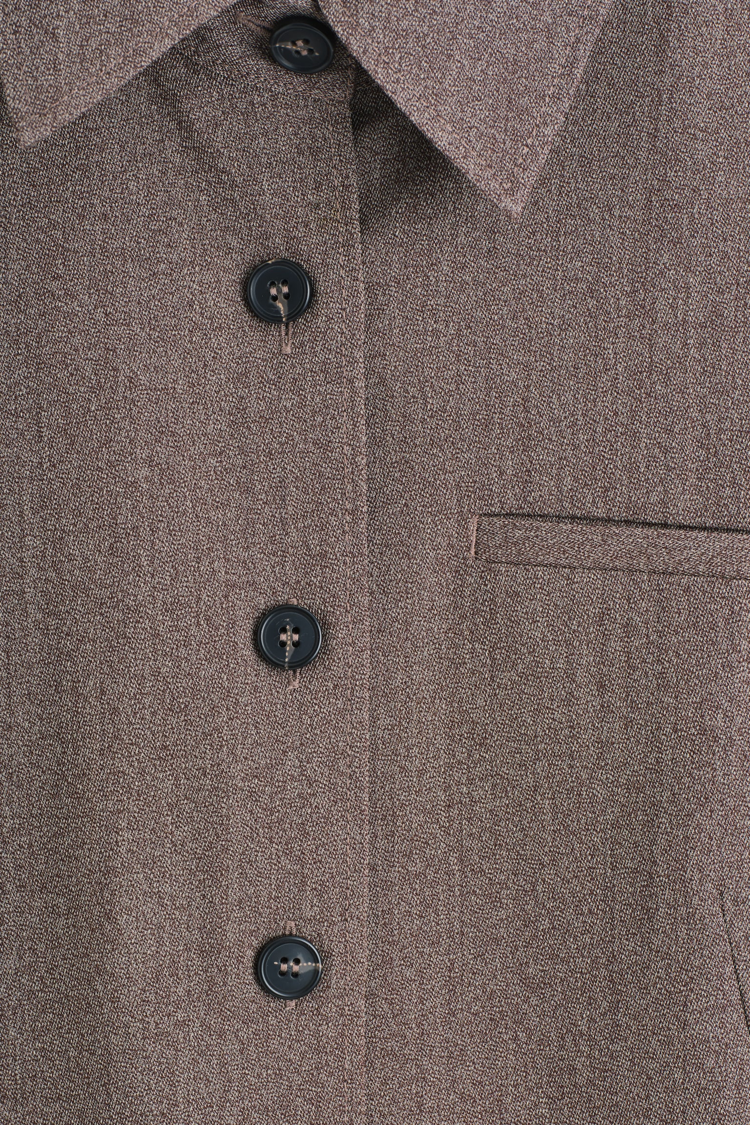 CHEMISE EN LAINE MÉLANGÉE - BRUN CHINÉ - 5