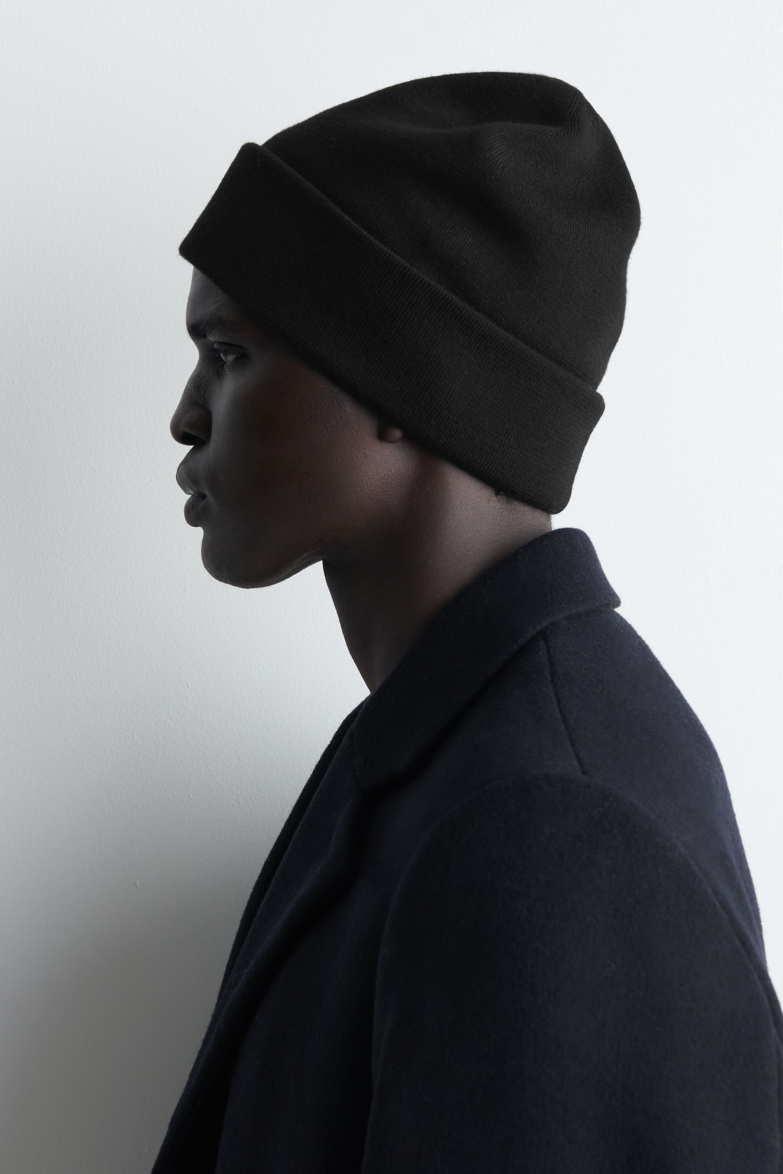 DOUBLE-FACED WOOL BEANIE - ΜΑΥΡΟ/DARK BROWN - 3