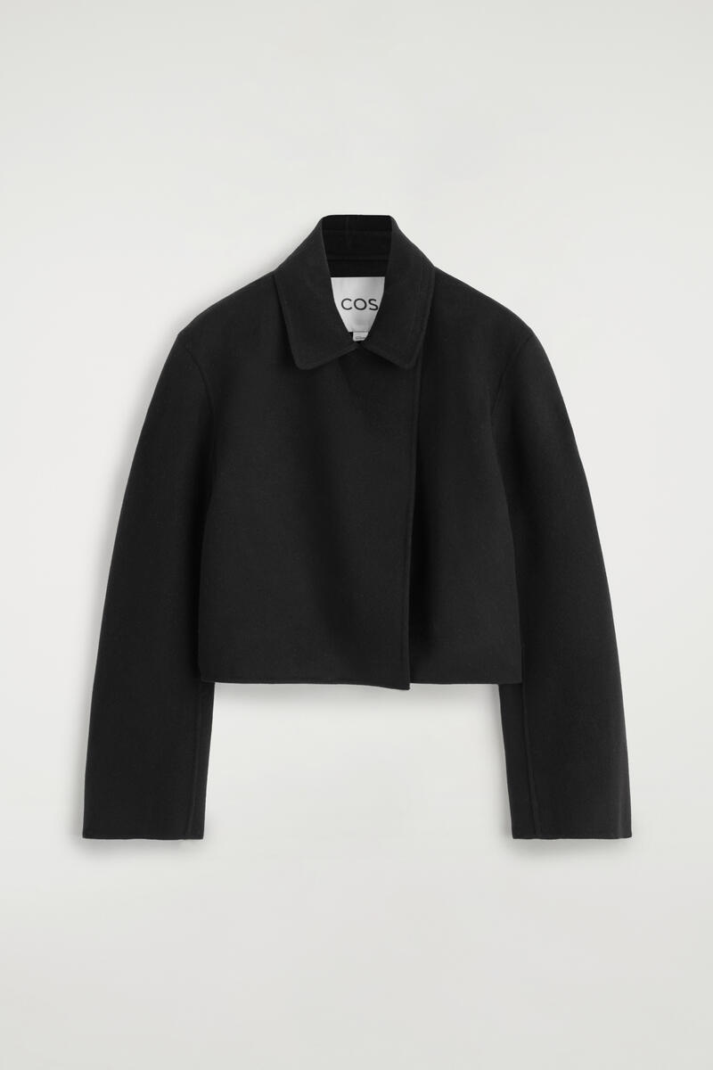 Oversized Cropped Double-Faced Wool Jacket