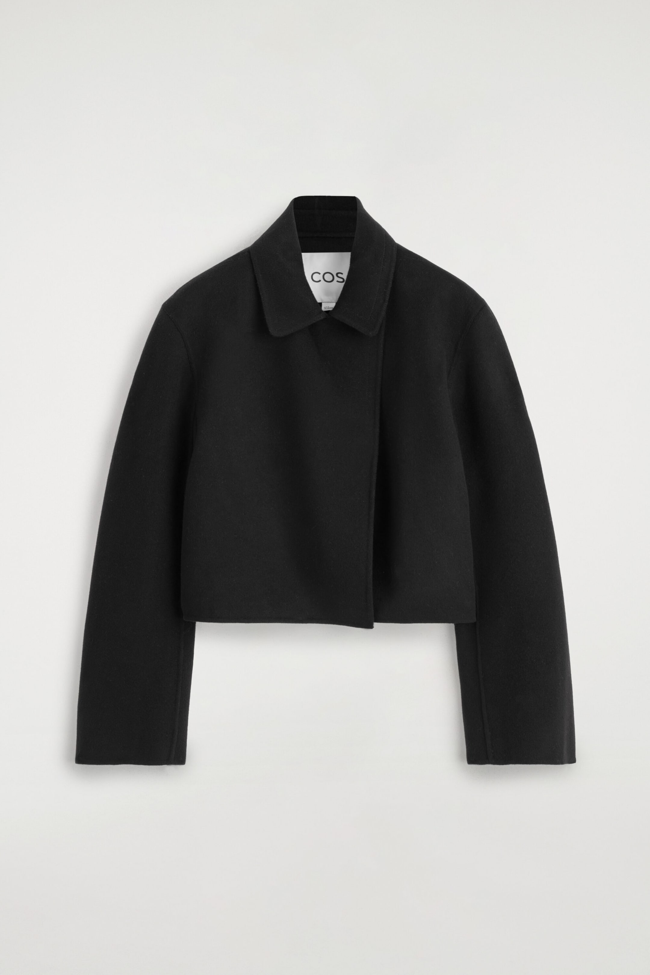 VESTE OVERSIZE COURTE EN LAINE DOUBLE FACE