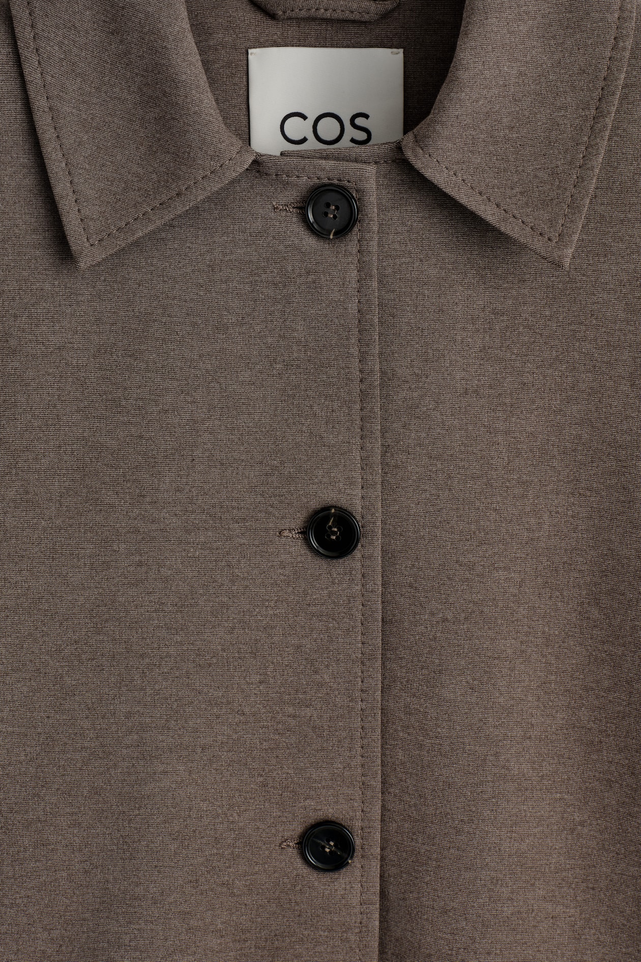 ROUNDED JERSEY JACKET — BROWN