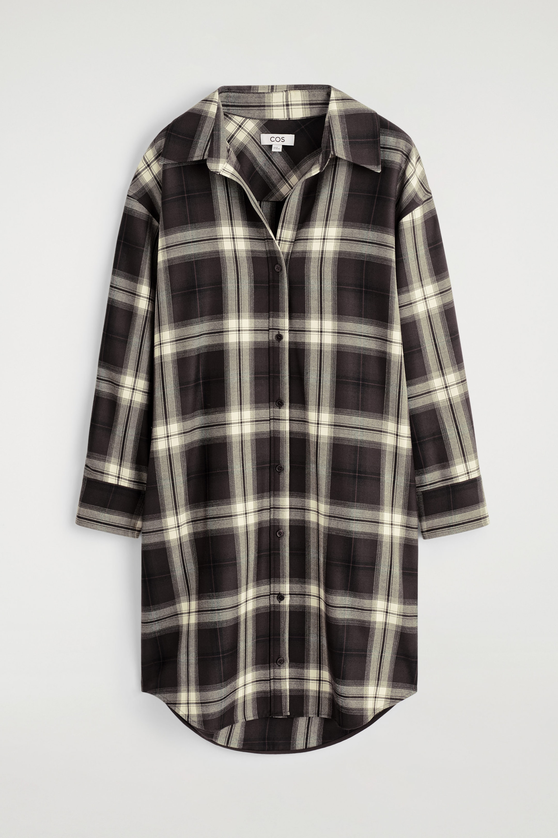 CHECKED OPEN-COLLAR SHIRT DRESS