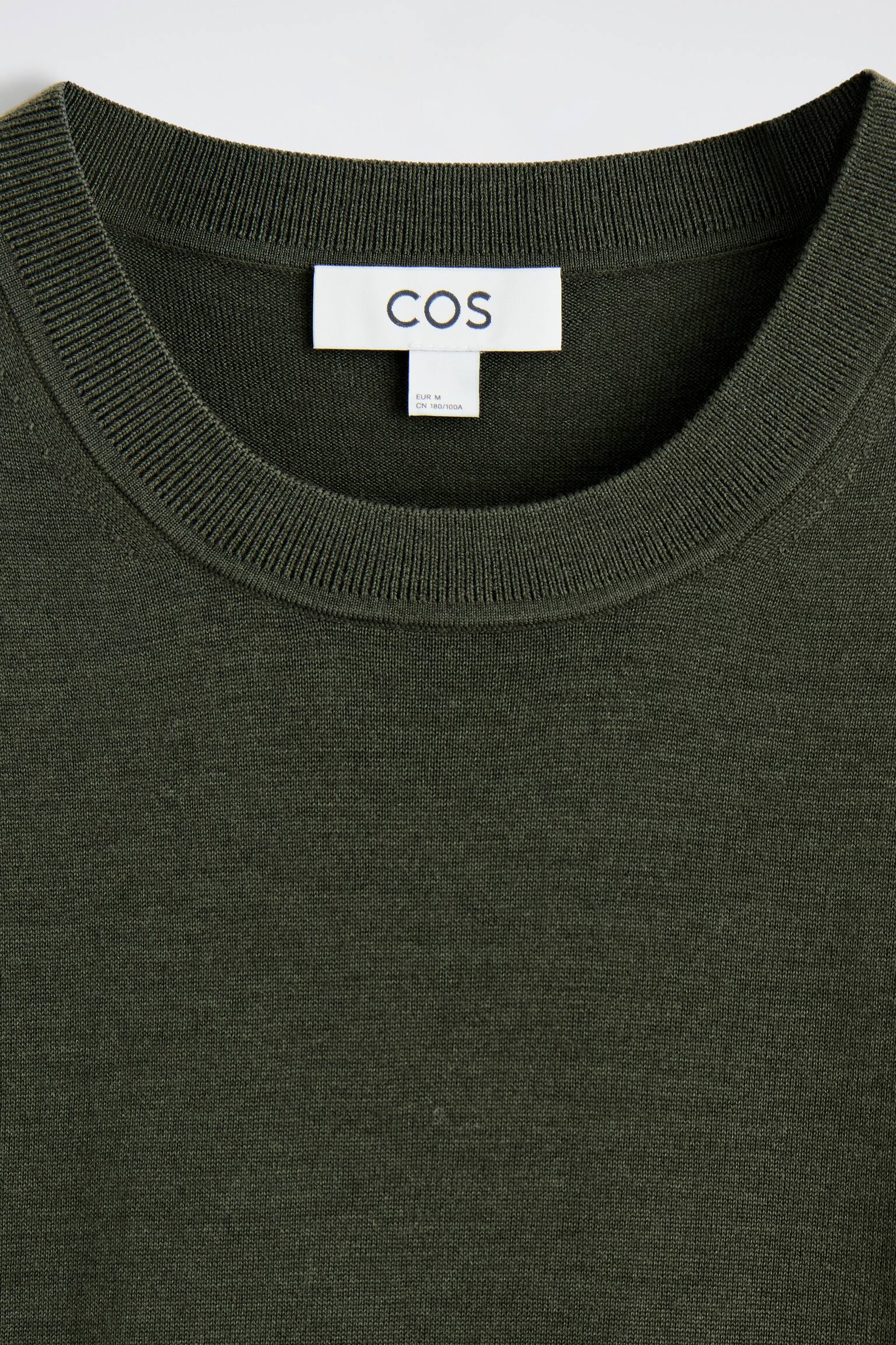 MERINO WOOL KNITTED T-SHIRT - חאקי כהה/DARK BLUE - 7