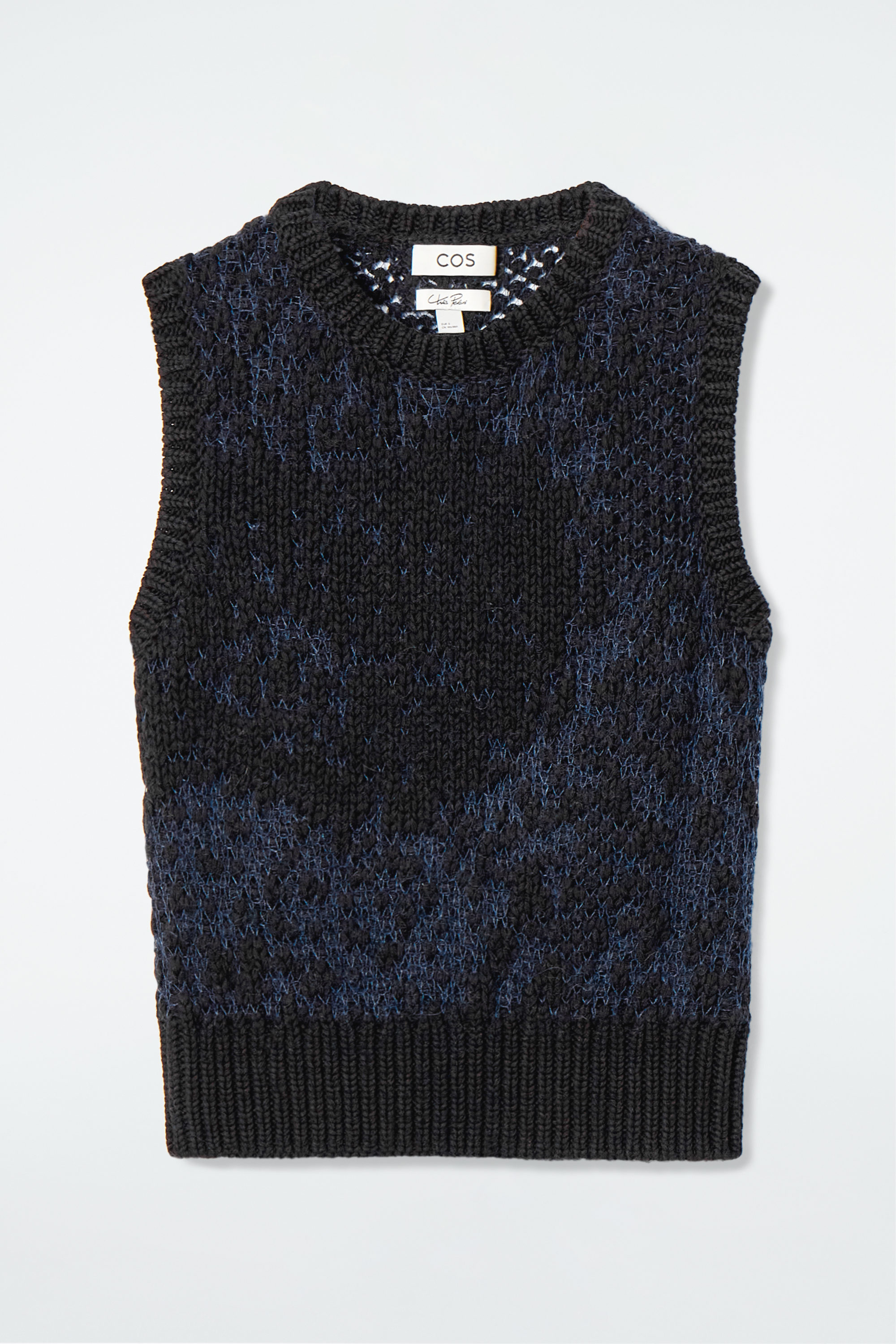 CHUNKY JACQUARD-KNIT VEST - NAVY / COBALT | COS