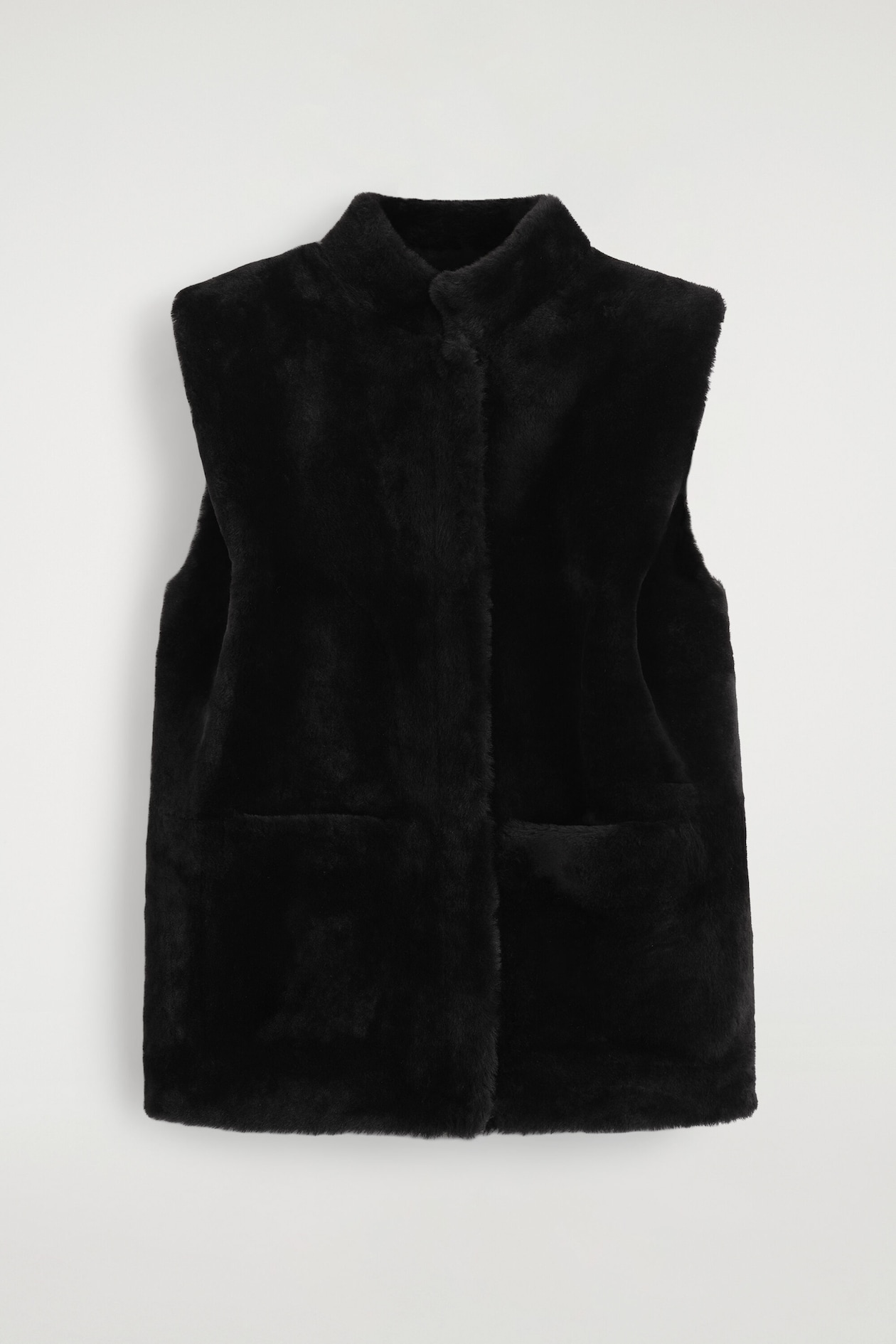 SHEARLING GILET — CARBON