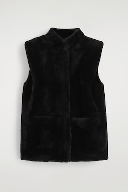 SHEARLING GILET — CARBON 9
