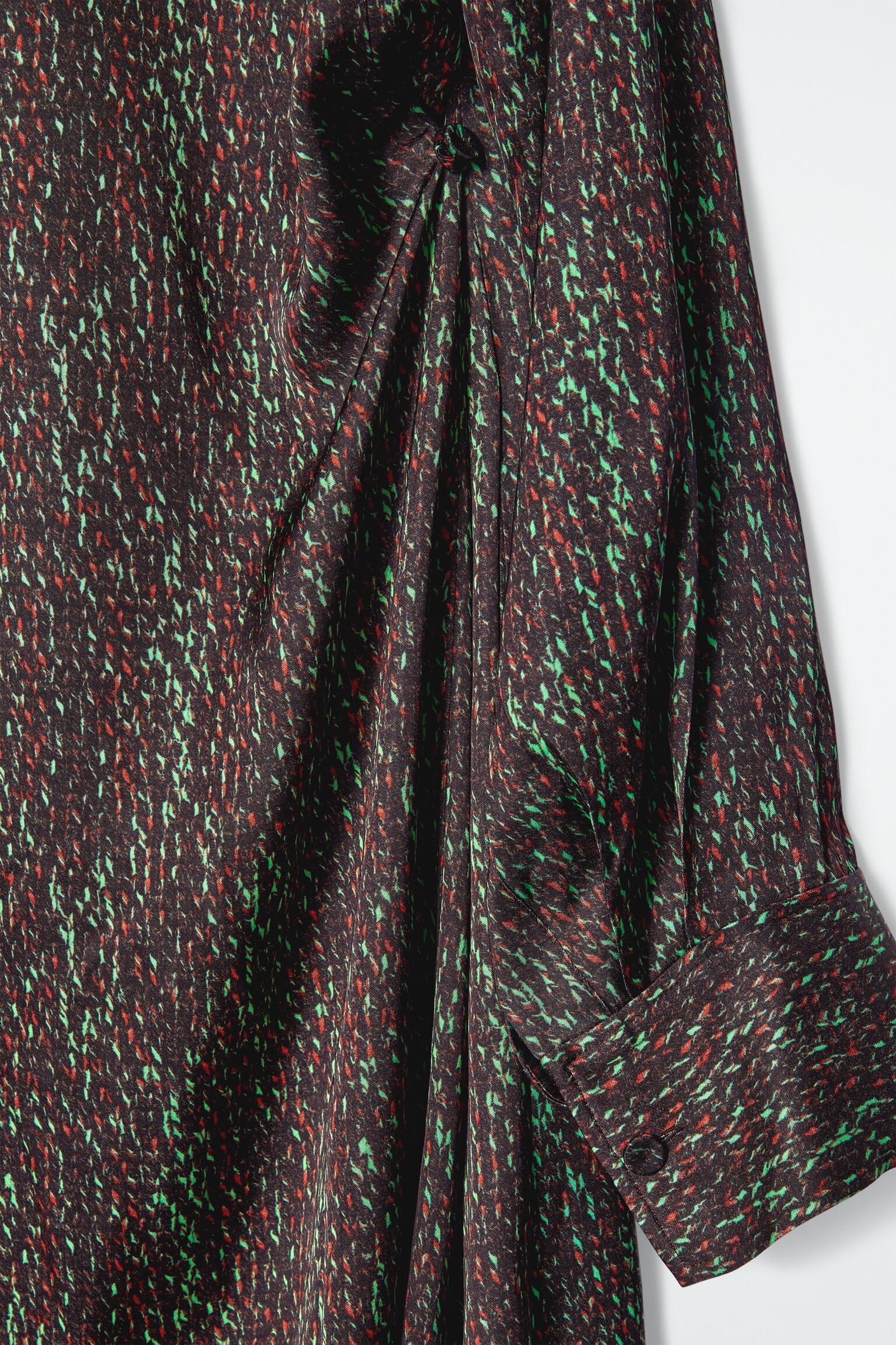 שמלת מידי מודפסת עם פרטי צעיף - שחור / מודפס - 3