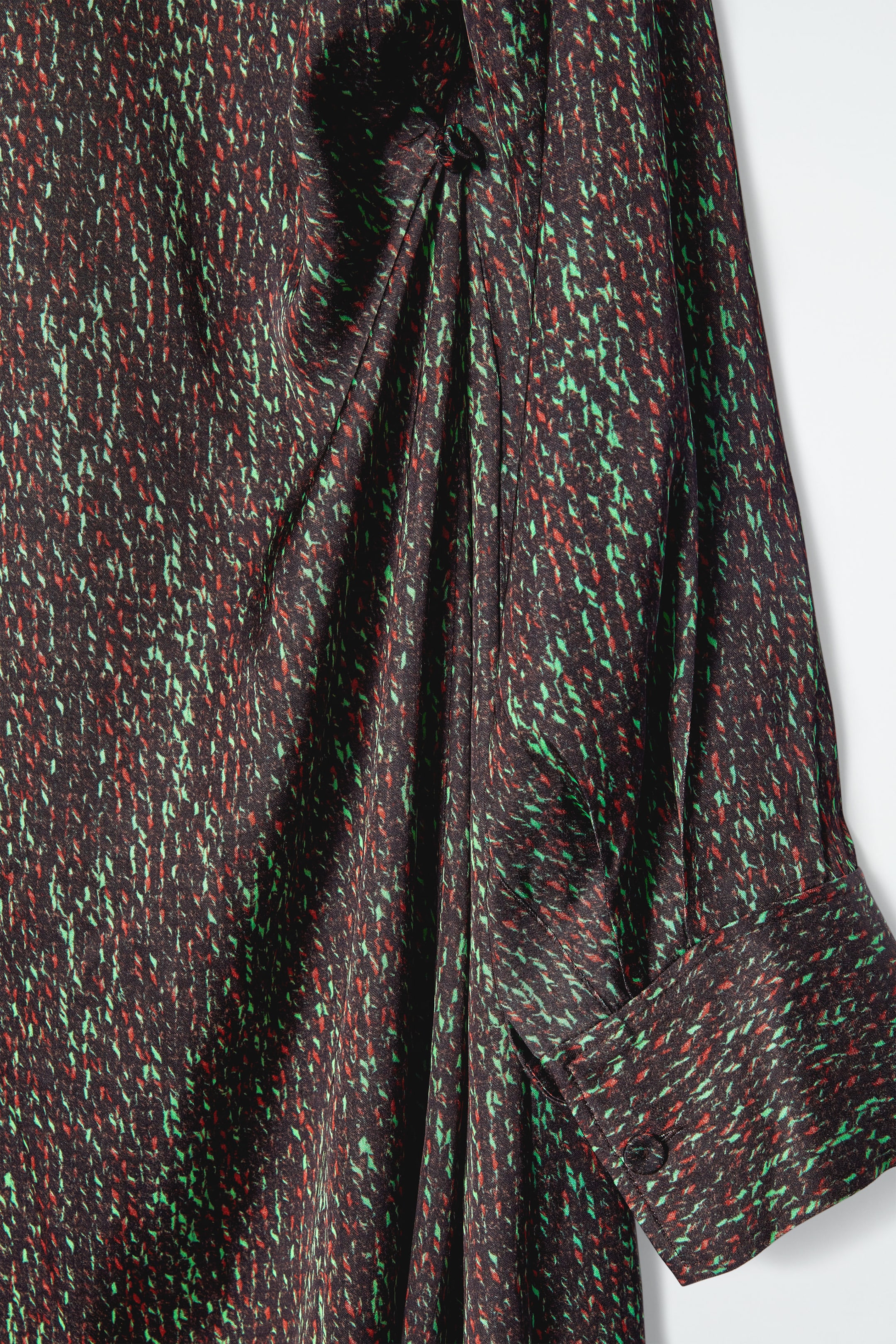 SCARF-DETAIL PRINTED MIDI DRESS