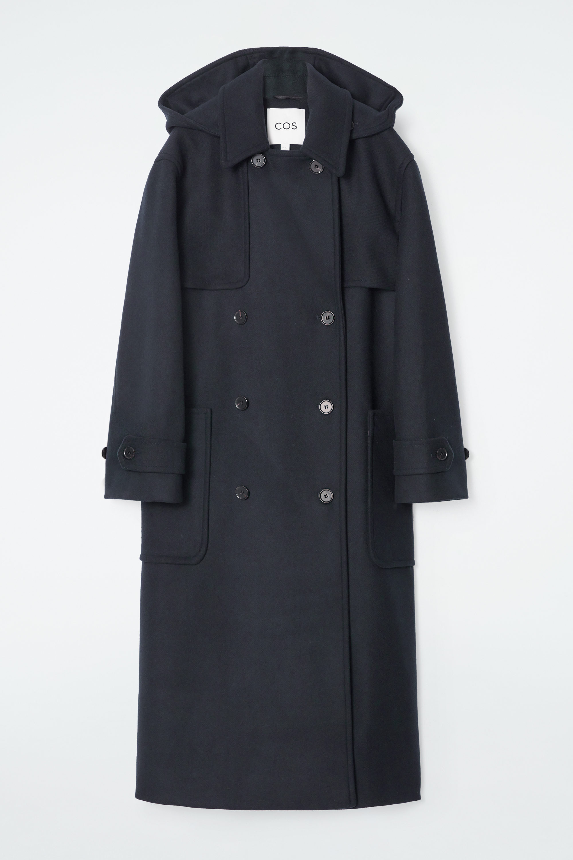 コート MARGARIN HOODED WOOL DUFFLE COAT 4BMM124 HOODED WOOL DUFFLE COAT - NAVY | COS