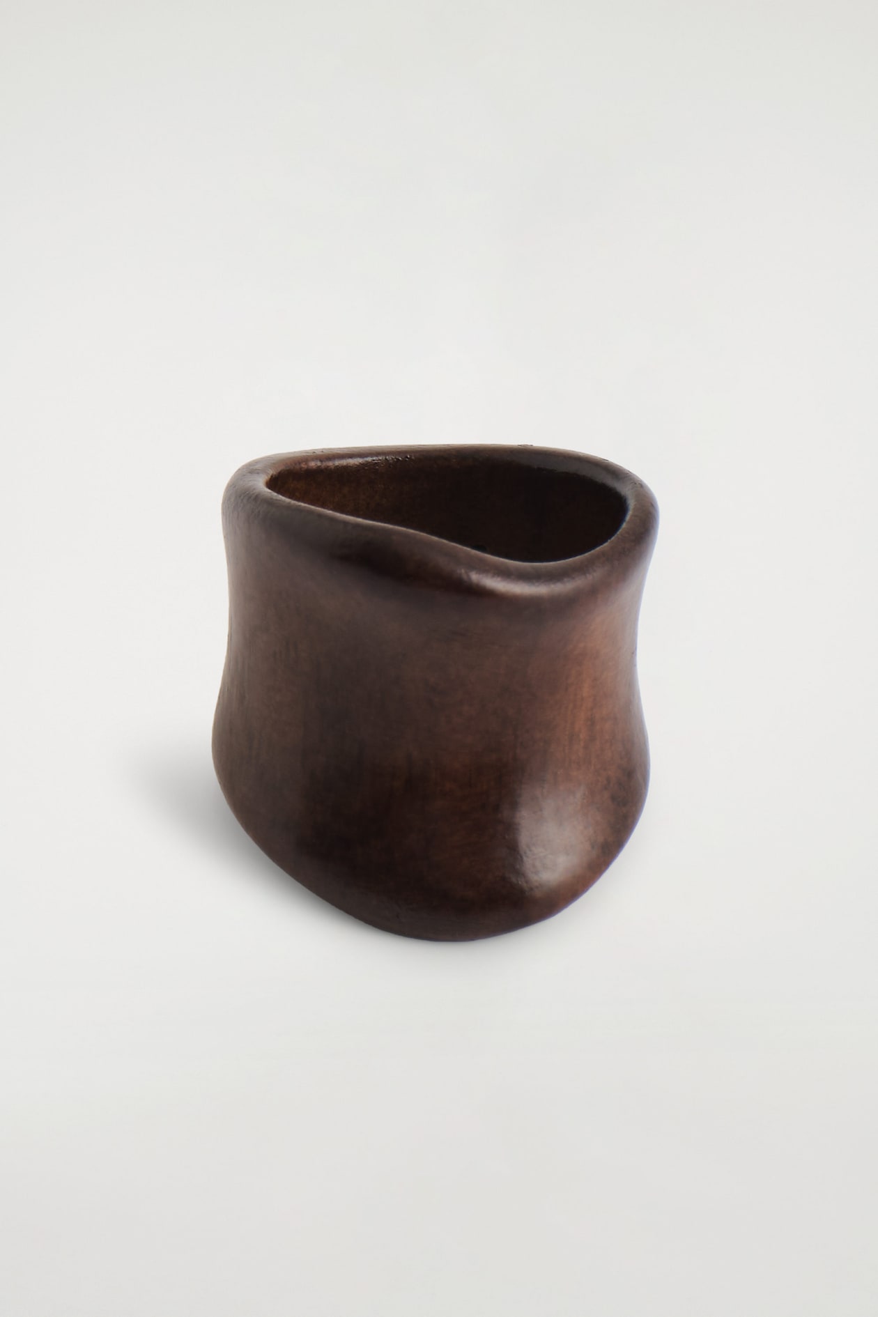 CURVED WOODEN RING — WALNUT