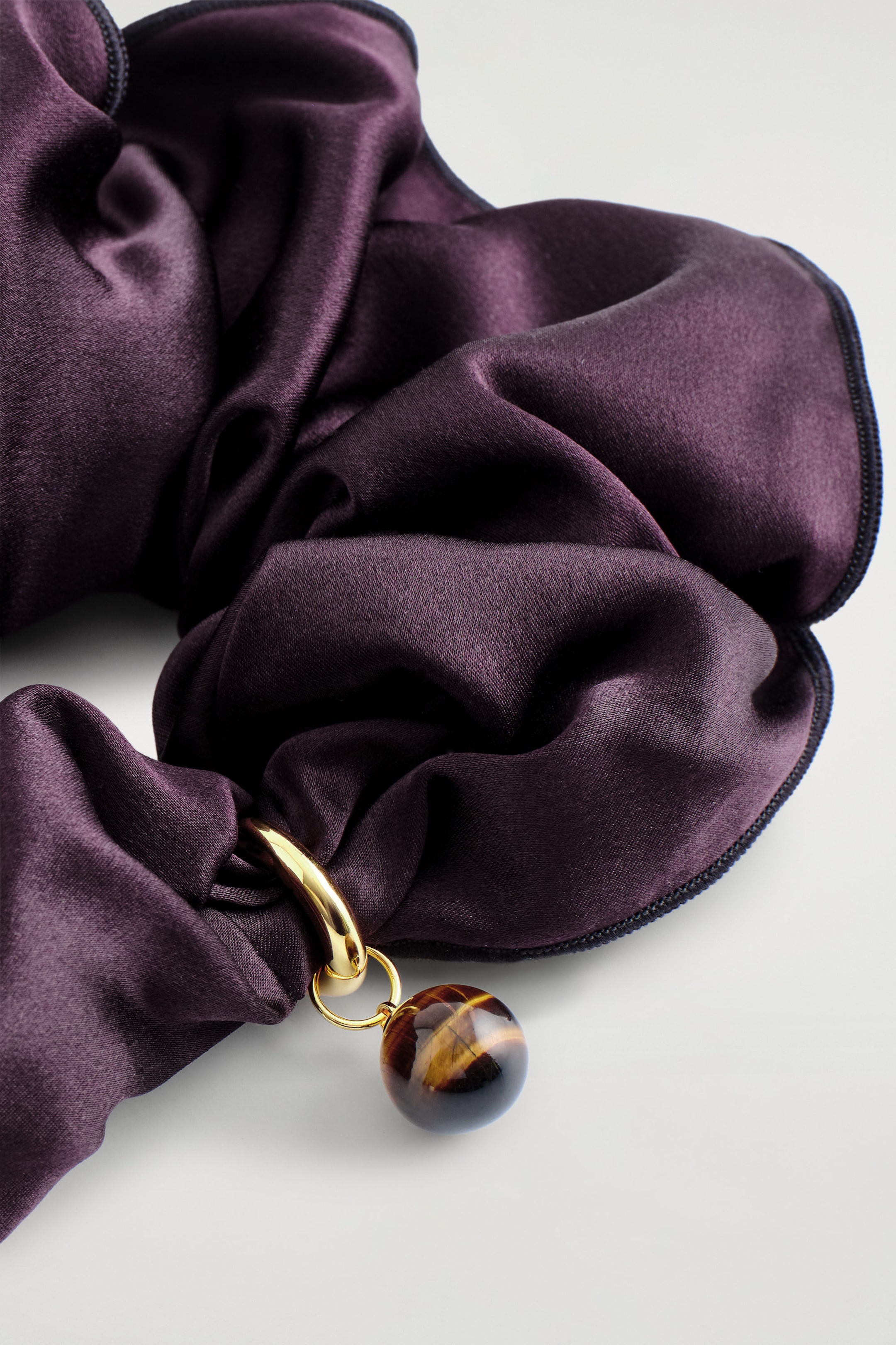 CHARM-DETAIL SILK SCRUNCHIE