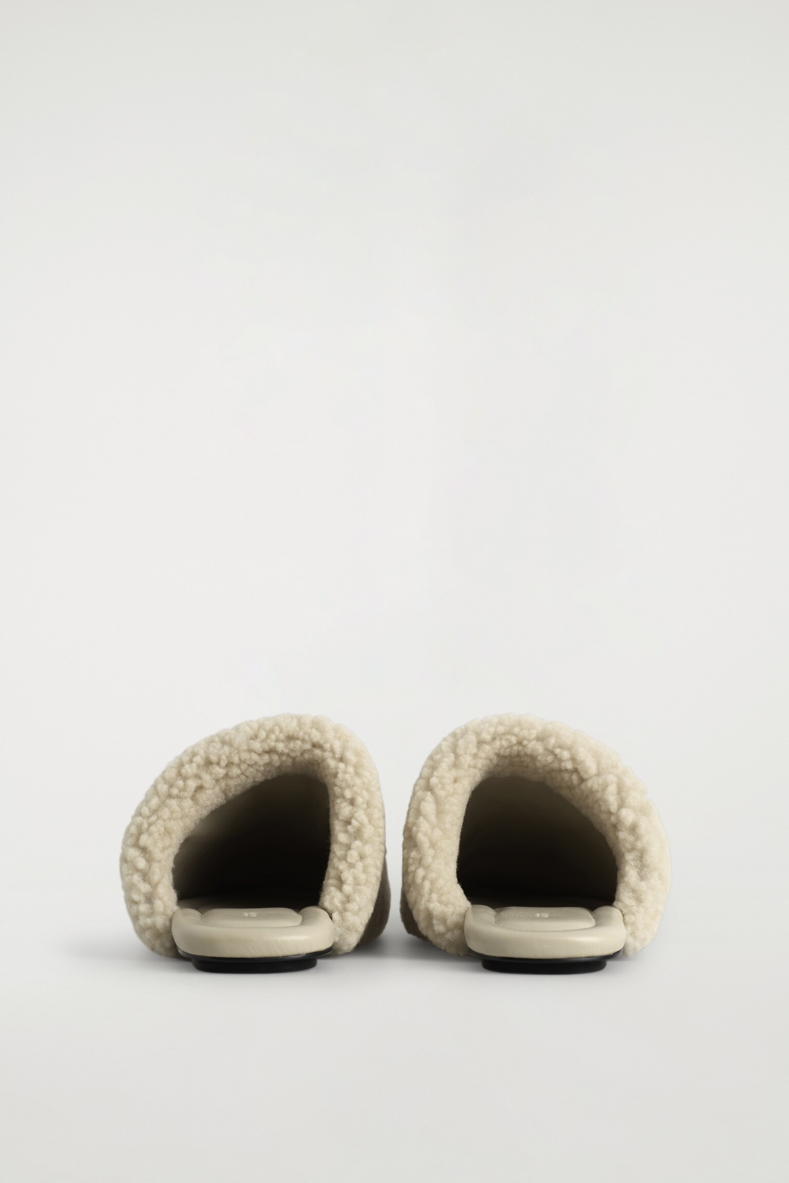 SHEARLING MULES - WHITE - 3