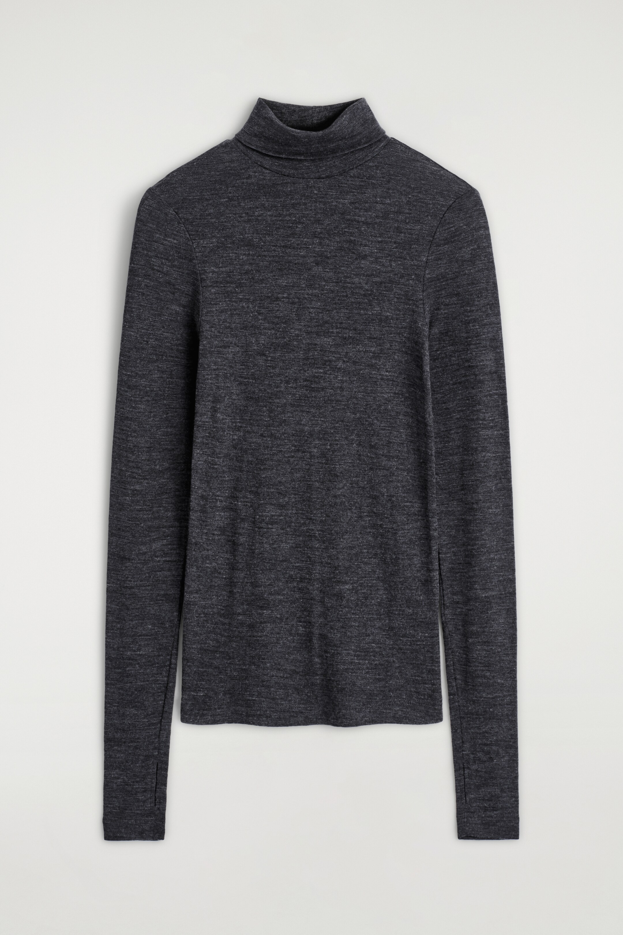 Zobrazit větší obrázek: TOP S VYSOKÝM LÍMCEM Z MERINO VLNY - DARK GREY MÉLANGE - ŽENY | H&M CZ 5