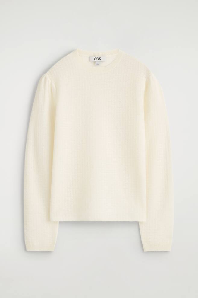 PULLOVER AUS MOHAIR-MIX MIT ZICKZACKMUSTER - CREMEWEISS - 1