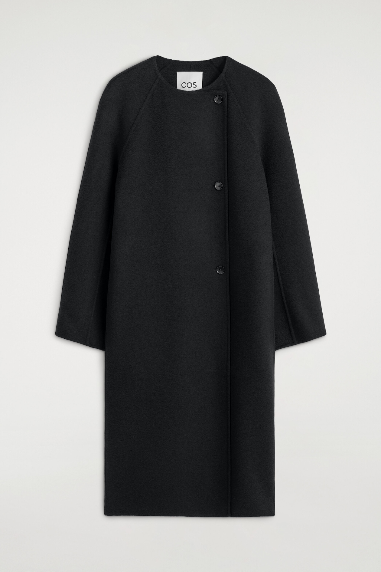 DOUBLE-FACED CASHMERE LONG COAT — BLACK