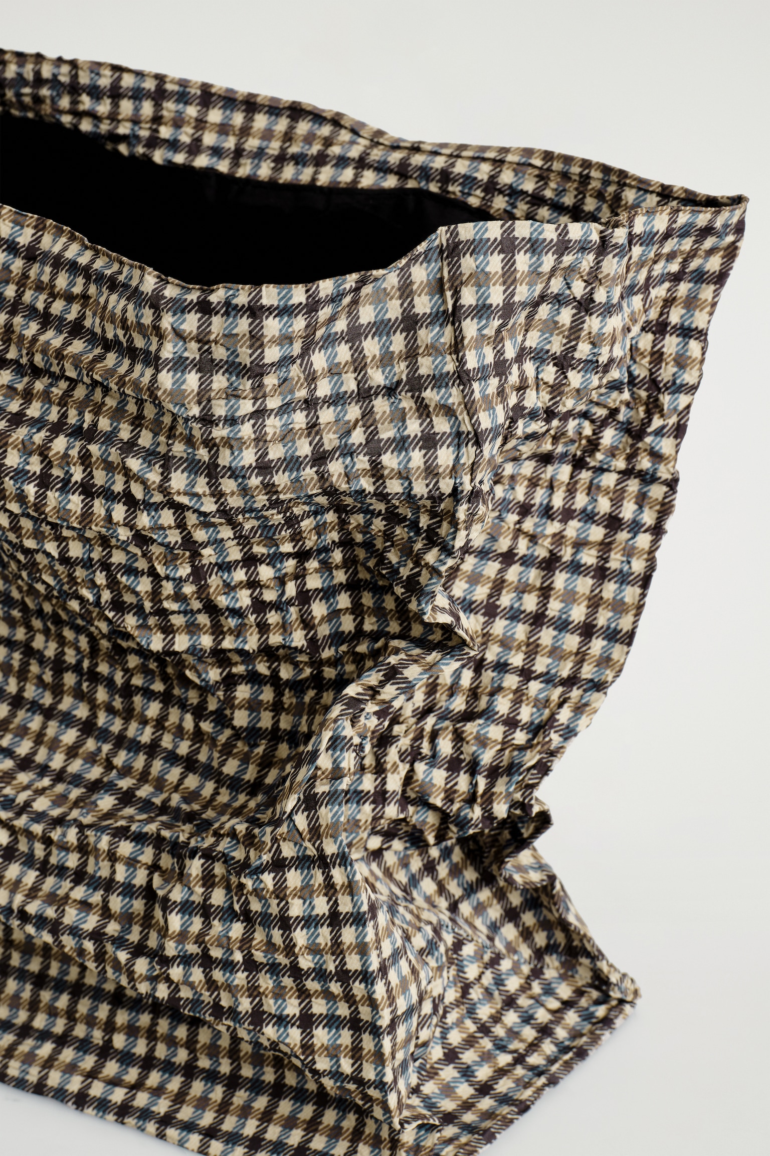 FOLDED OVERSIZED CLUTCH BAG - BEIGE / CHECKED/BURGUNDY / CHECKED - 4