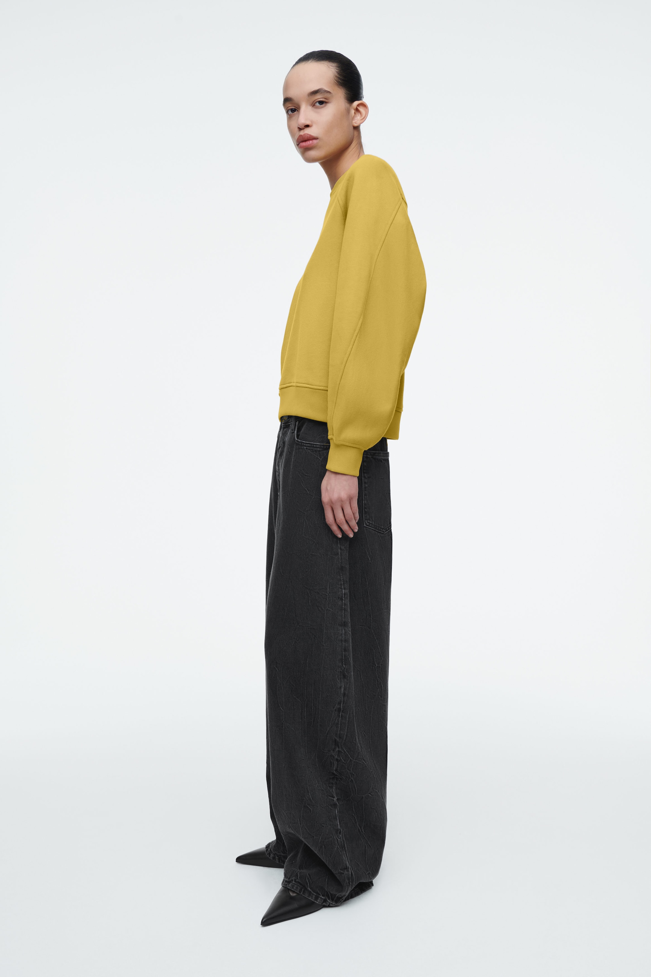 ROUNDED COTTON-JERSEY SWEATSHIRT