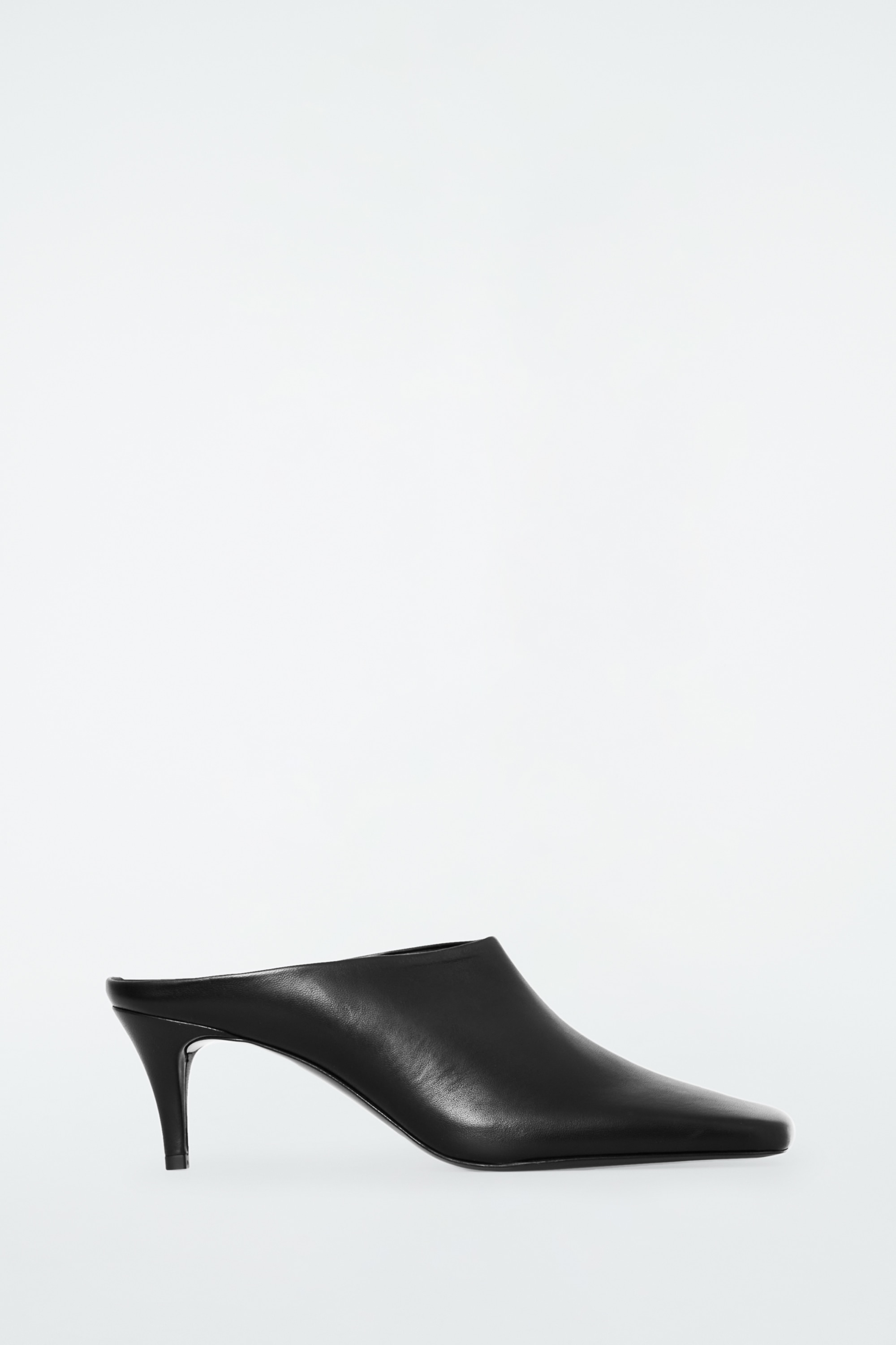 SQUARE-TOE LEATHER MULES - BLACK - Ladies | H&M GB