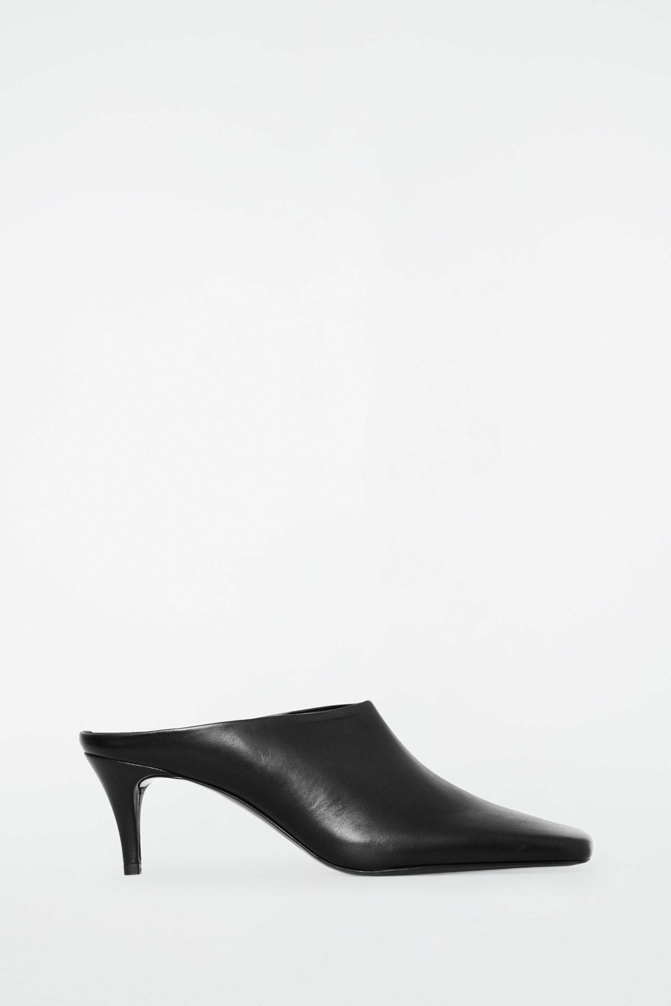 Agrandir l'image: MULES À BOUT CARRÉ EN CUIR - NOIR - FEMME | H&M CH 1