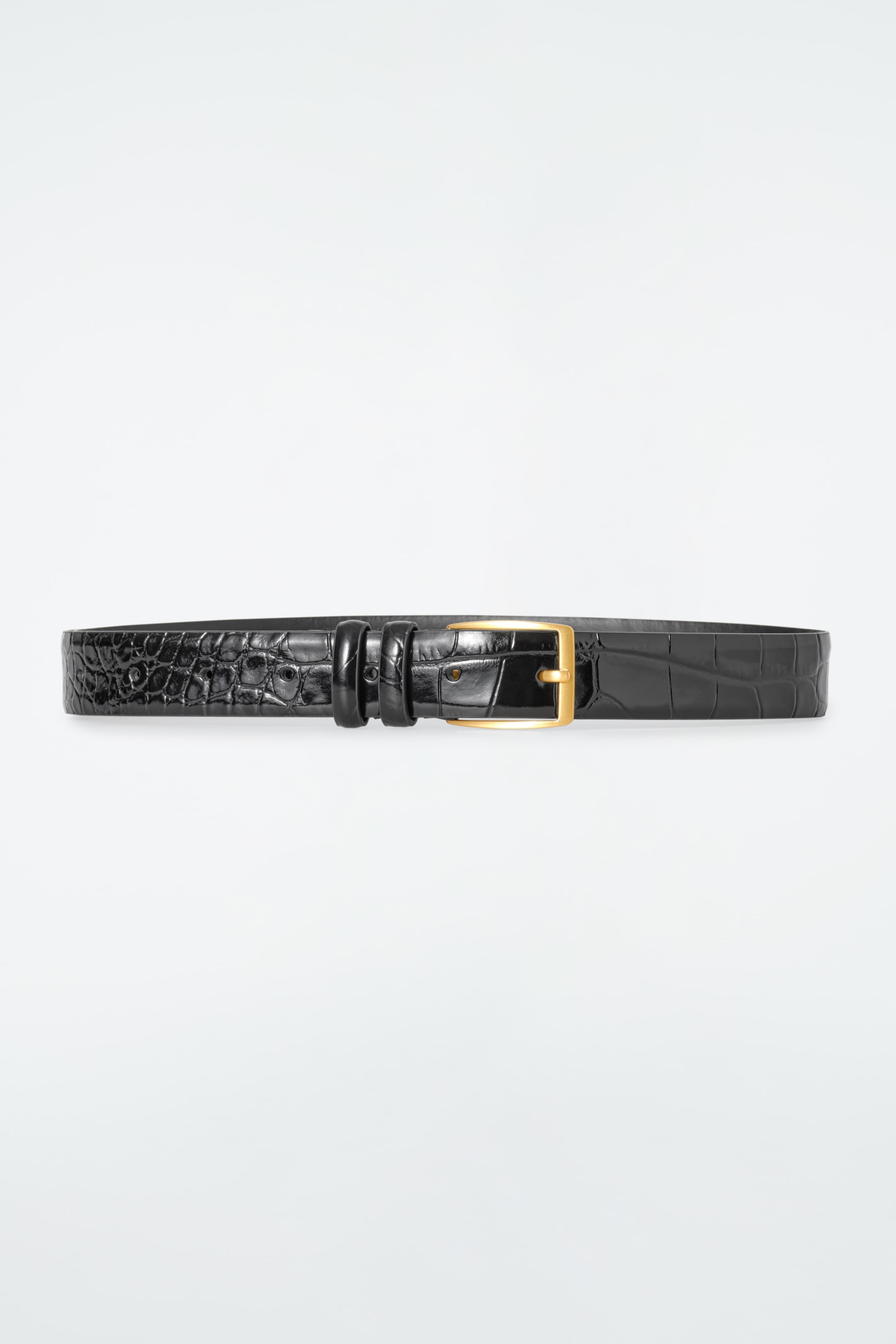 View larger image: CROC-EMBOSSED LEATHER BELT - BLACK - Ladies | H&M GB 2