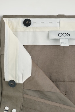 FLUID PLEATED STRAIGHT-LEG PANTS — DARK BEIGE 6