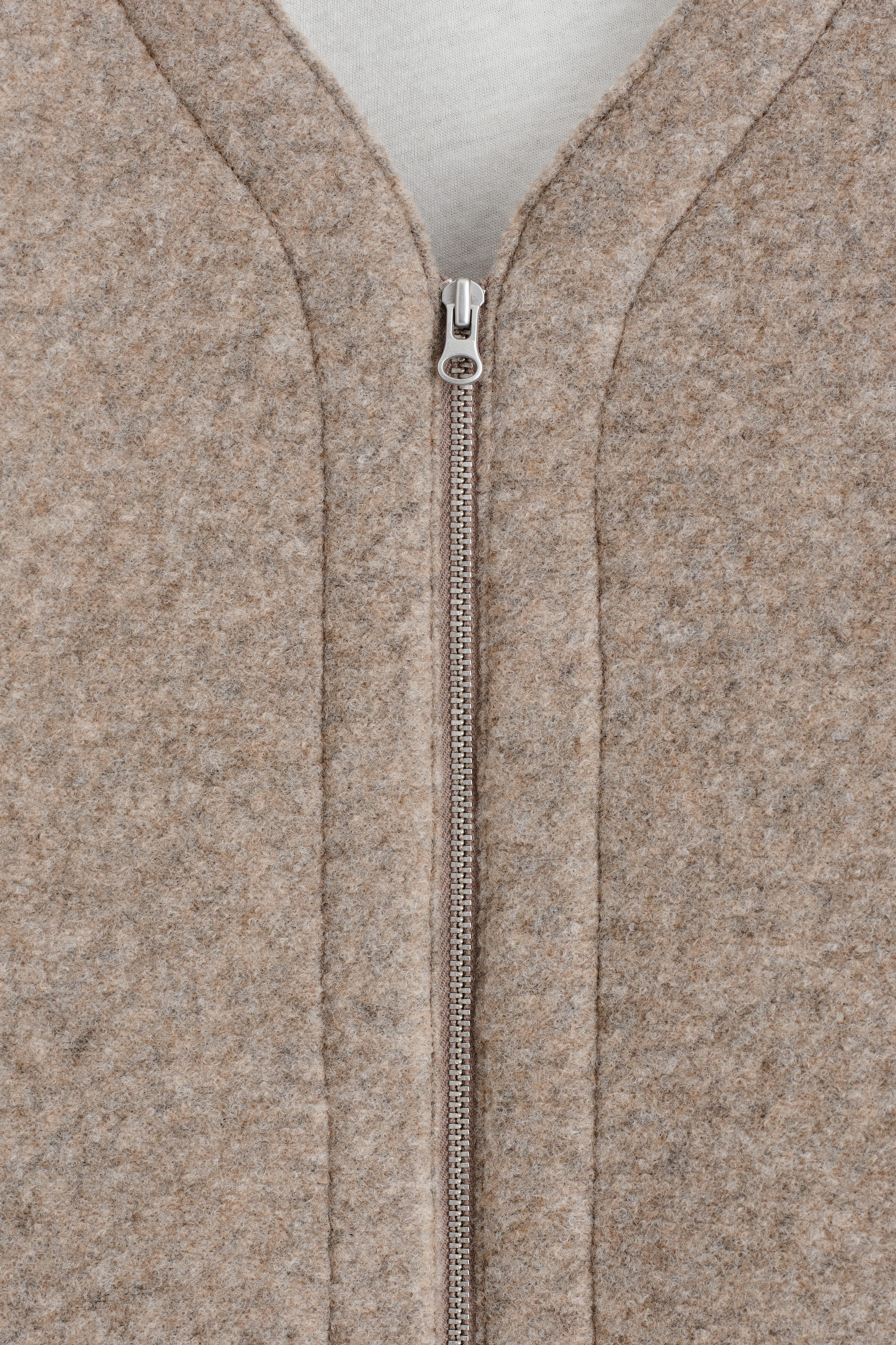 OVERSIZED FELTED-SCUBA ZIP-UP CARDIGAN