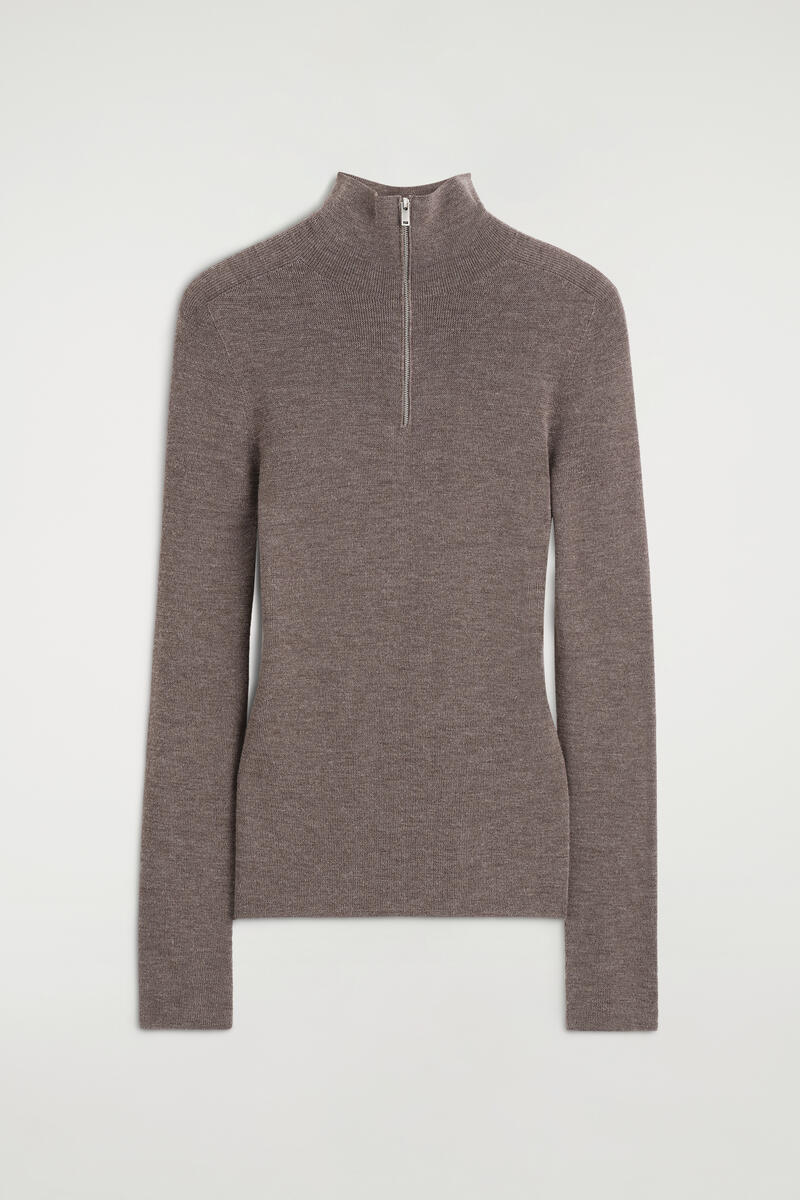 Seamless Merino Wool Zip-Up Top