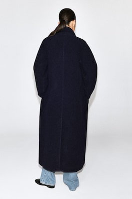 TAILORED DOUBLE-FACED WOOL LONG COAT — NAVY 4