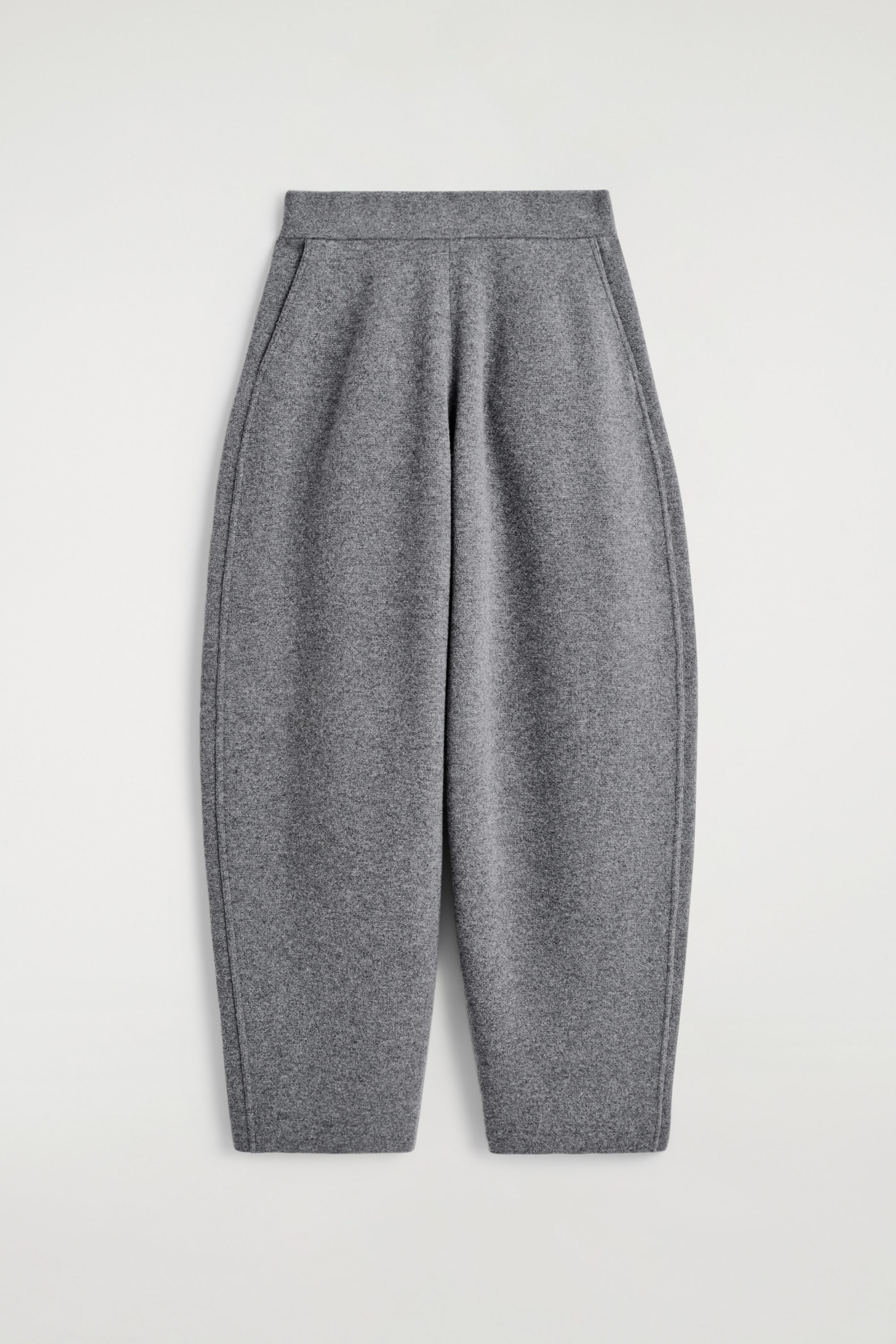 MERINO WOOL BARREL-LEG PANTS