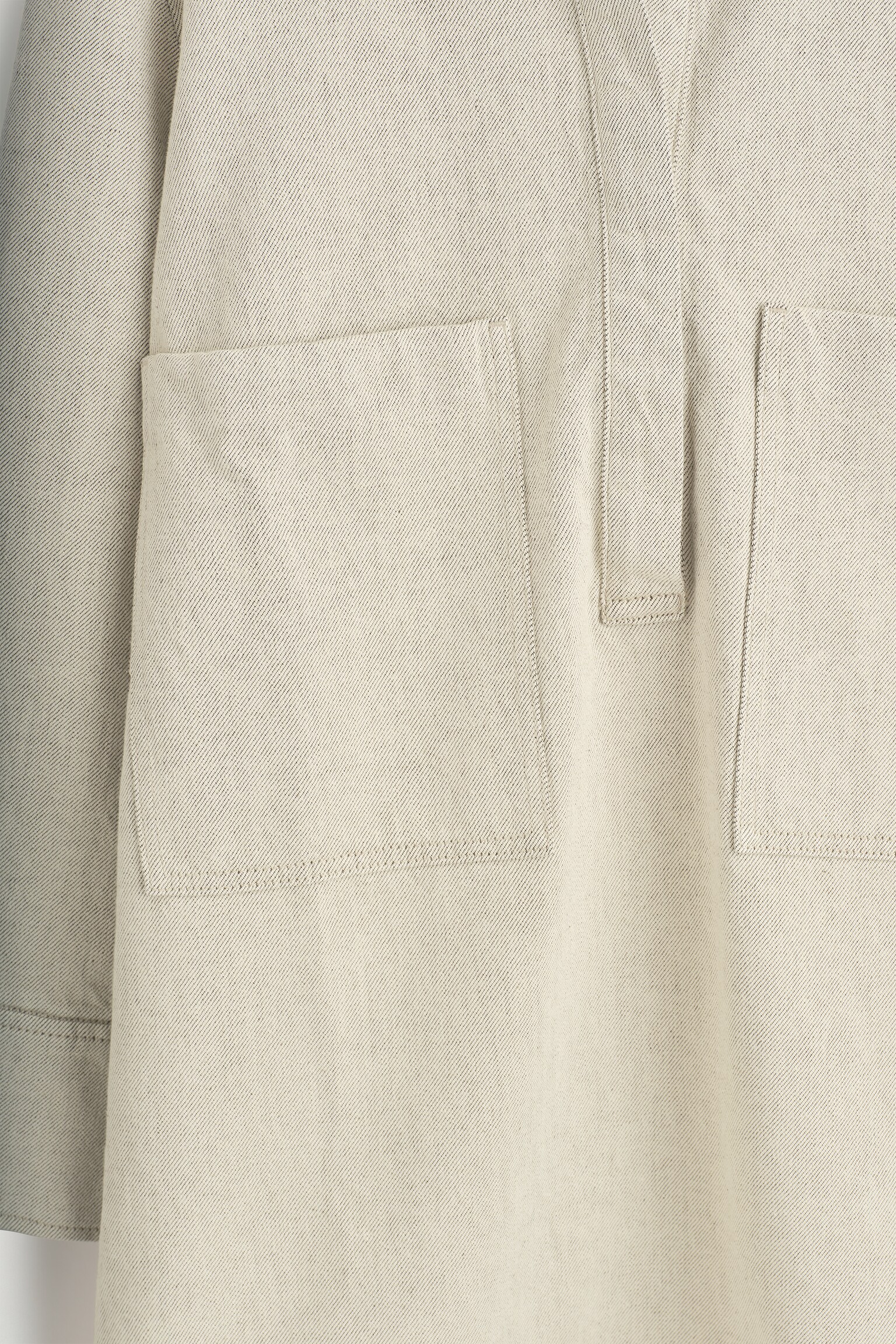 VESTIDO CAMISERO VAQUERO CON CUELLO ABIERTO - BEIGE - 7
