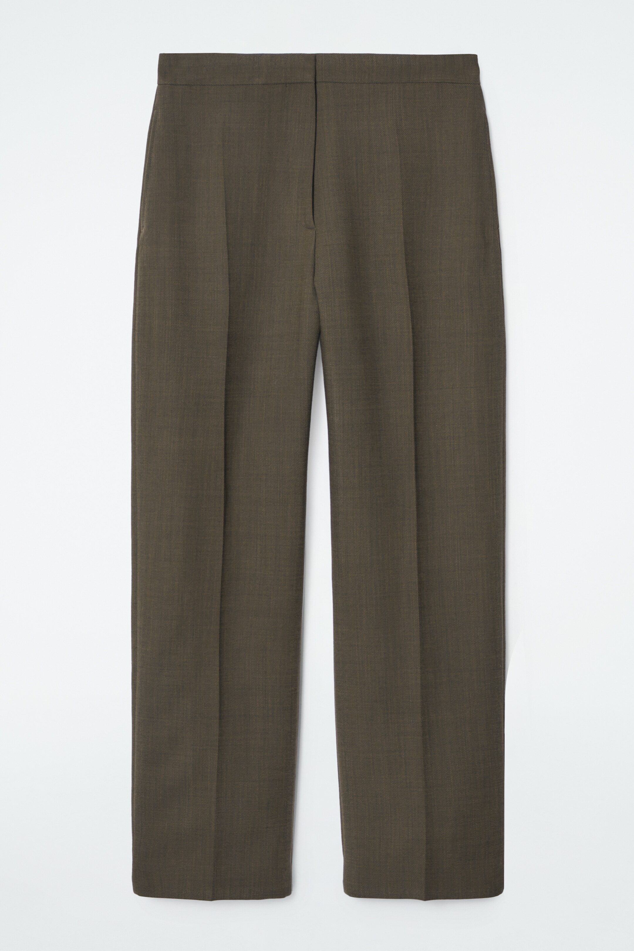 Agrandir l'image: PANTALON BARREL EN LAINE DÉCONTRACTÉ - KAKI FONCÉ - FEMME | H&M CH 2