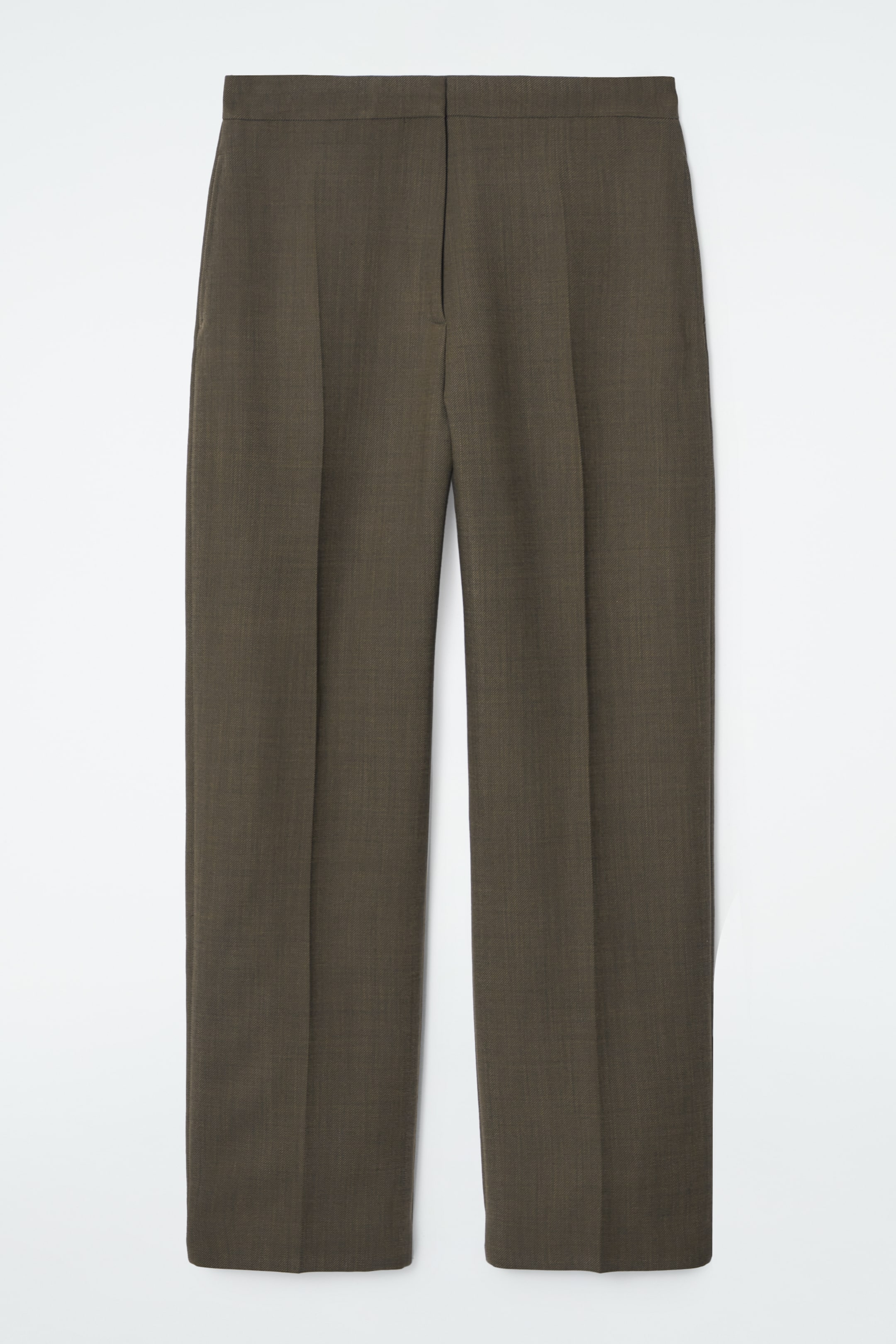 Grösseres Bild ansehen: LOCKERE WOLLHOSE MIT BARREL-BEIN - DUNKLES KHAKI - DAMEN | H&M CH 2