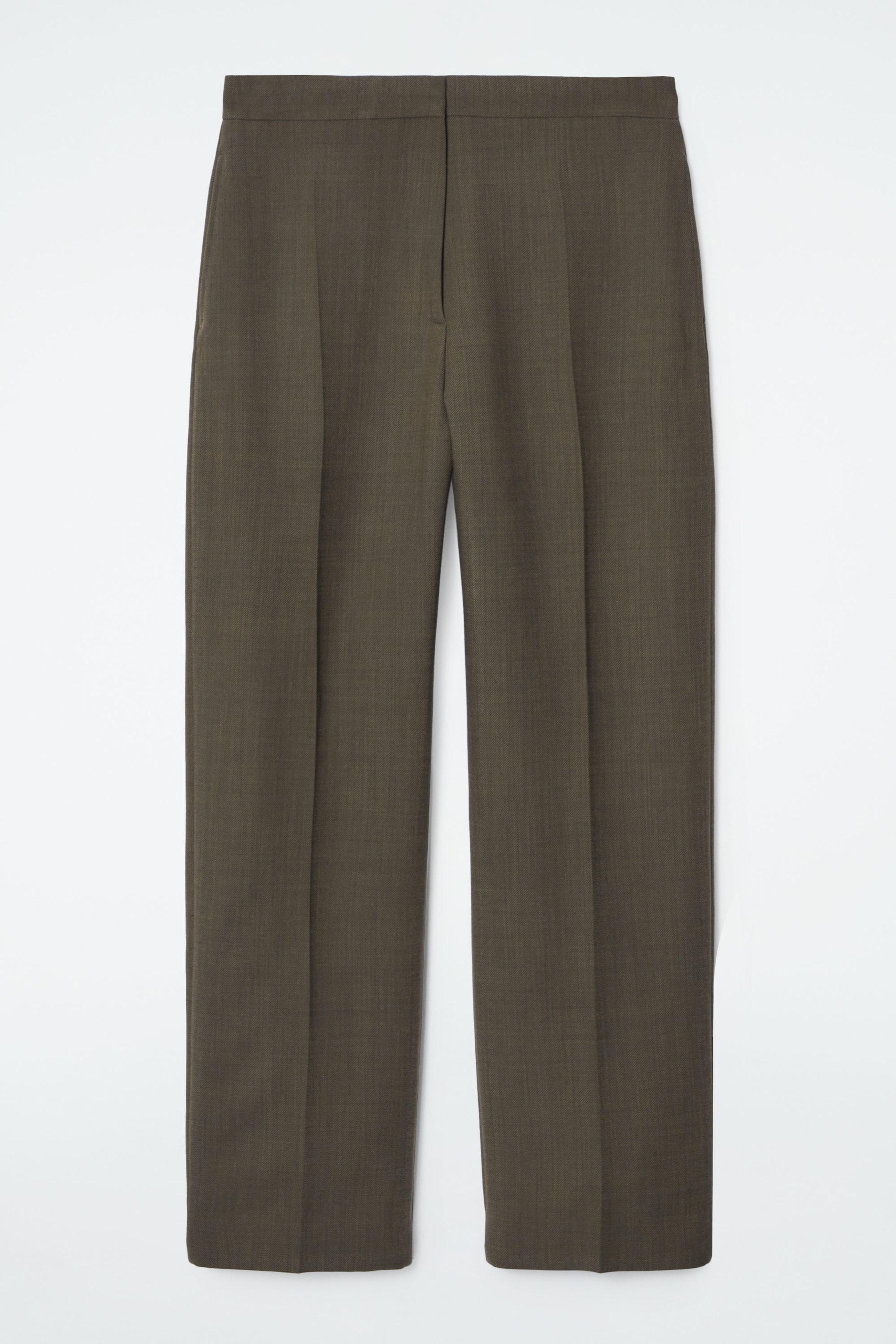 RELAXED WOOL BARREL-LEG PANTS