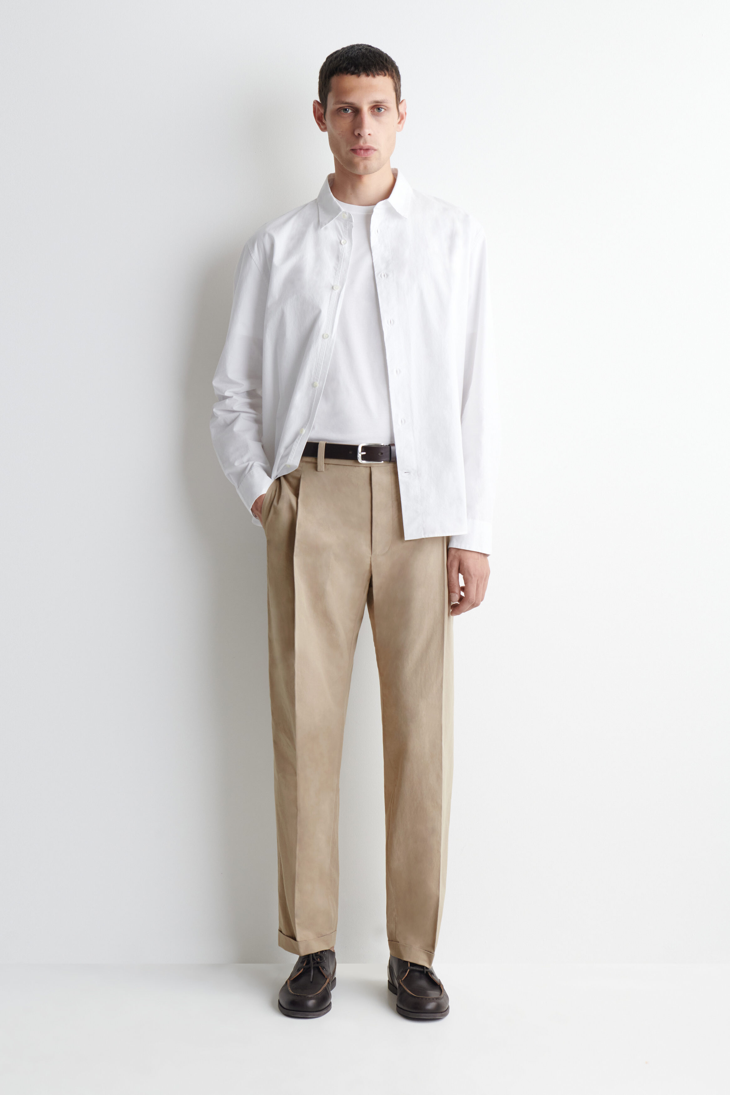 COTTON REGULAR-FIT STRAIGHT-LEG PANTS