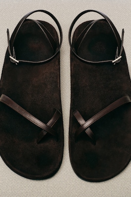MINIMAL LEATHER SANDALS — BROWN 3