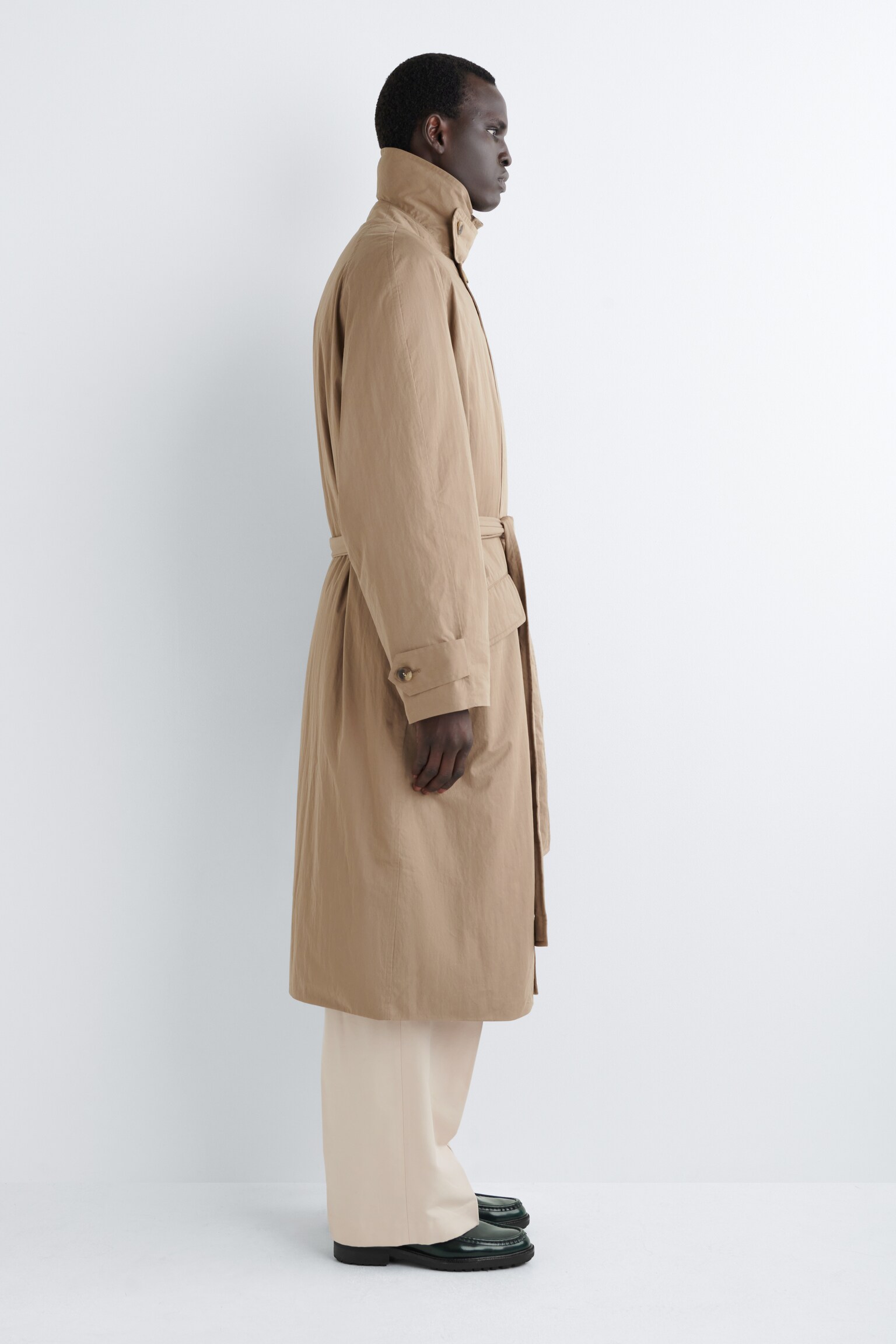 MOCASSINS EN CUIR PATINÉ - VERT FONCÉ - 3