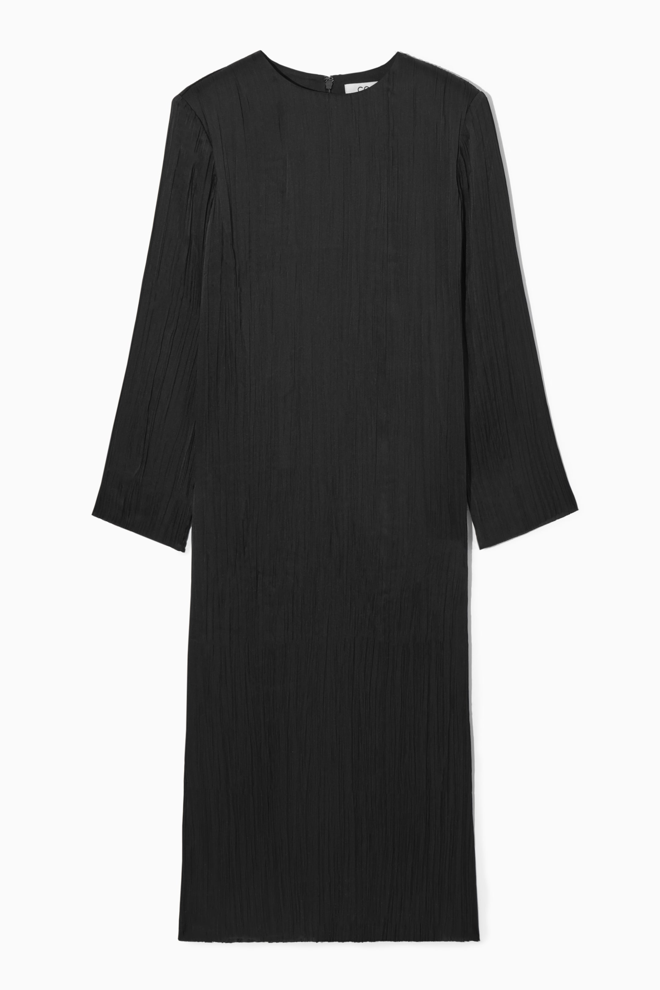 View larger image: LONG-SLEEVED PLISSÉ MIDI DRESS - BLACK - Ladies | H&M GB 1