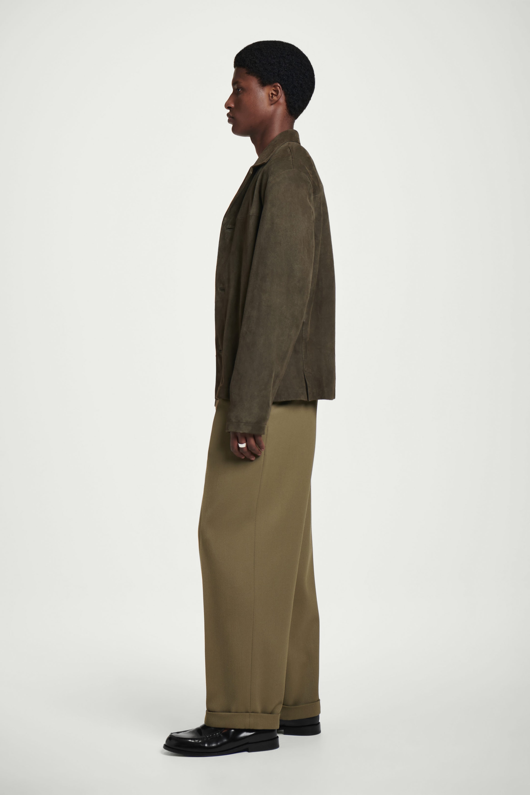 WOOL-TWILL TURN-UP PANTS