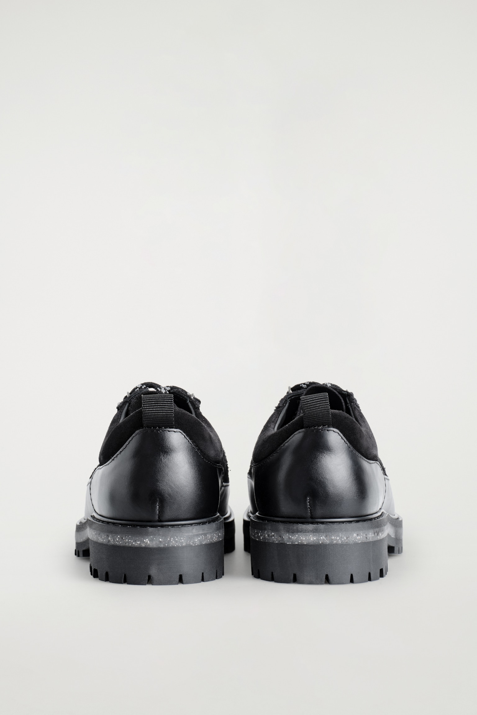 LEATHER HIKING SHOES - BLACK - 6