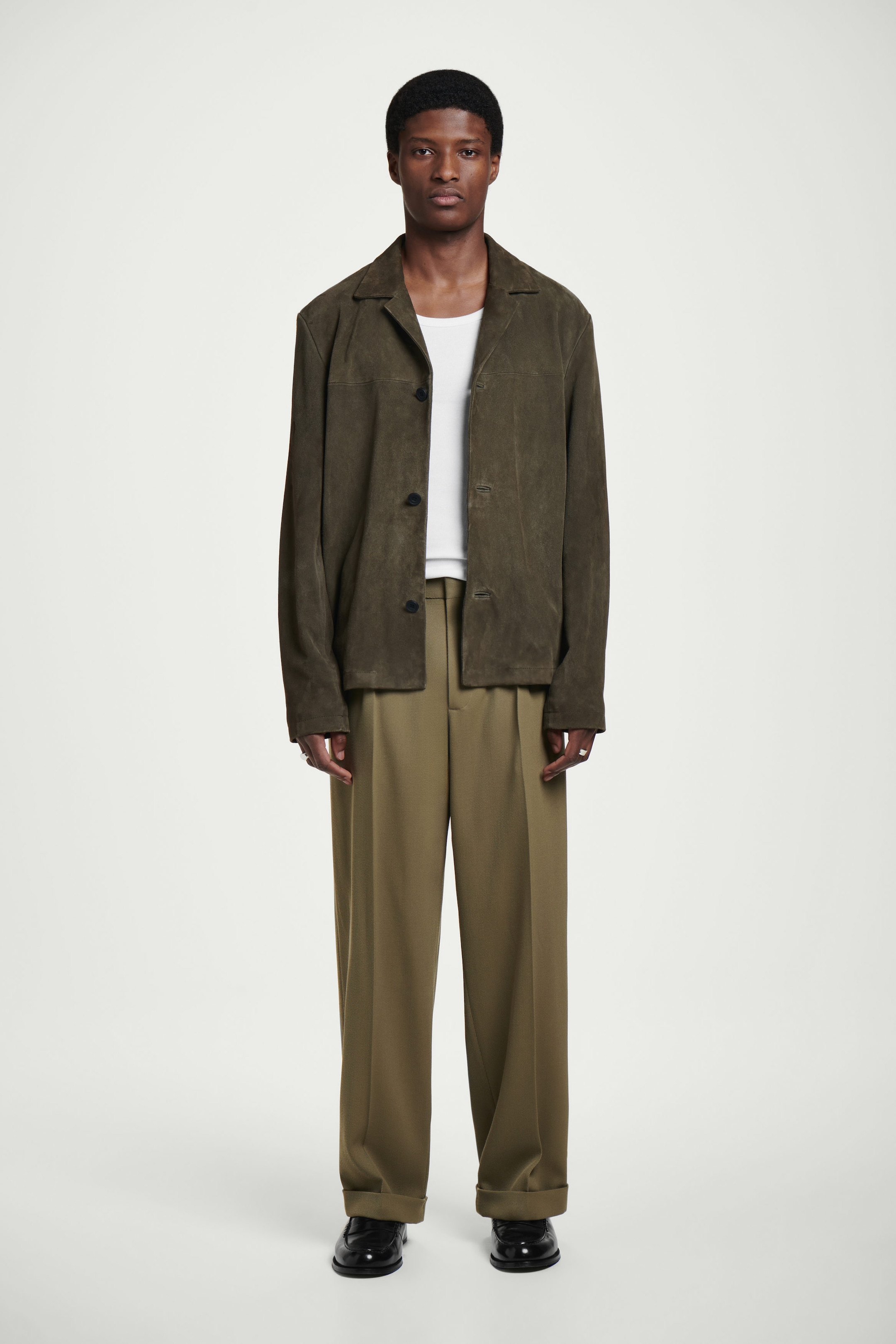 WOOL-TWILL TURN-UP PANTS