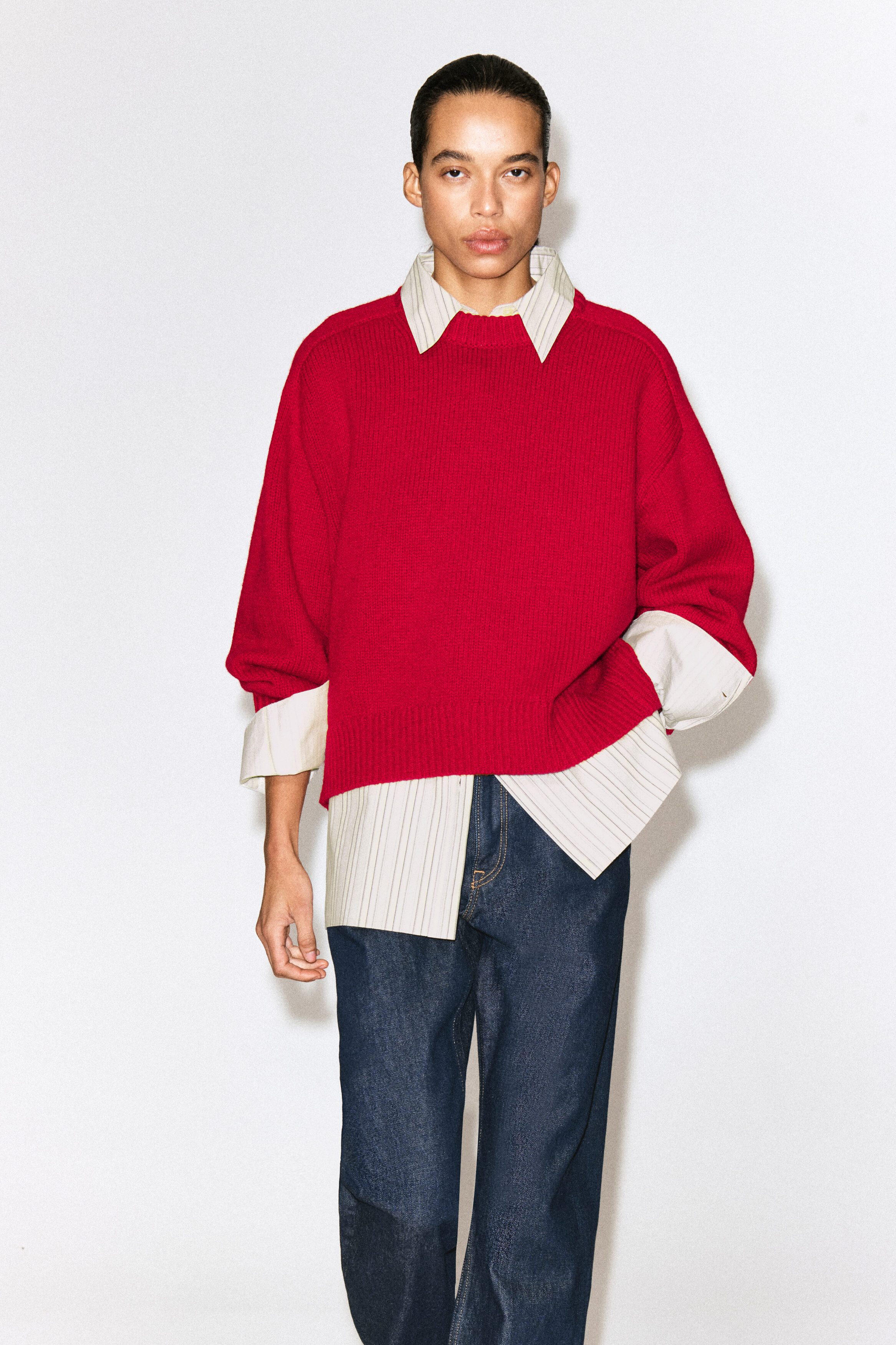Rounded Wool Crew-Neck Sweater by COS