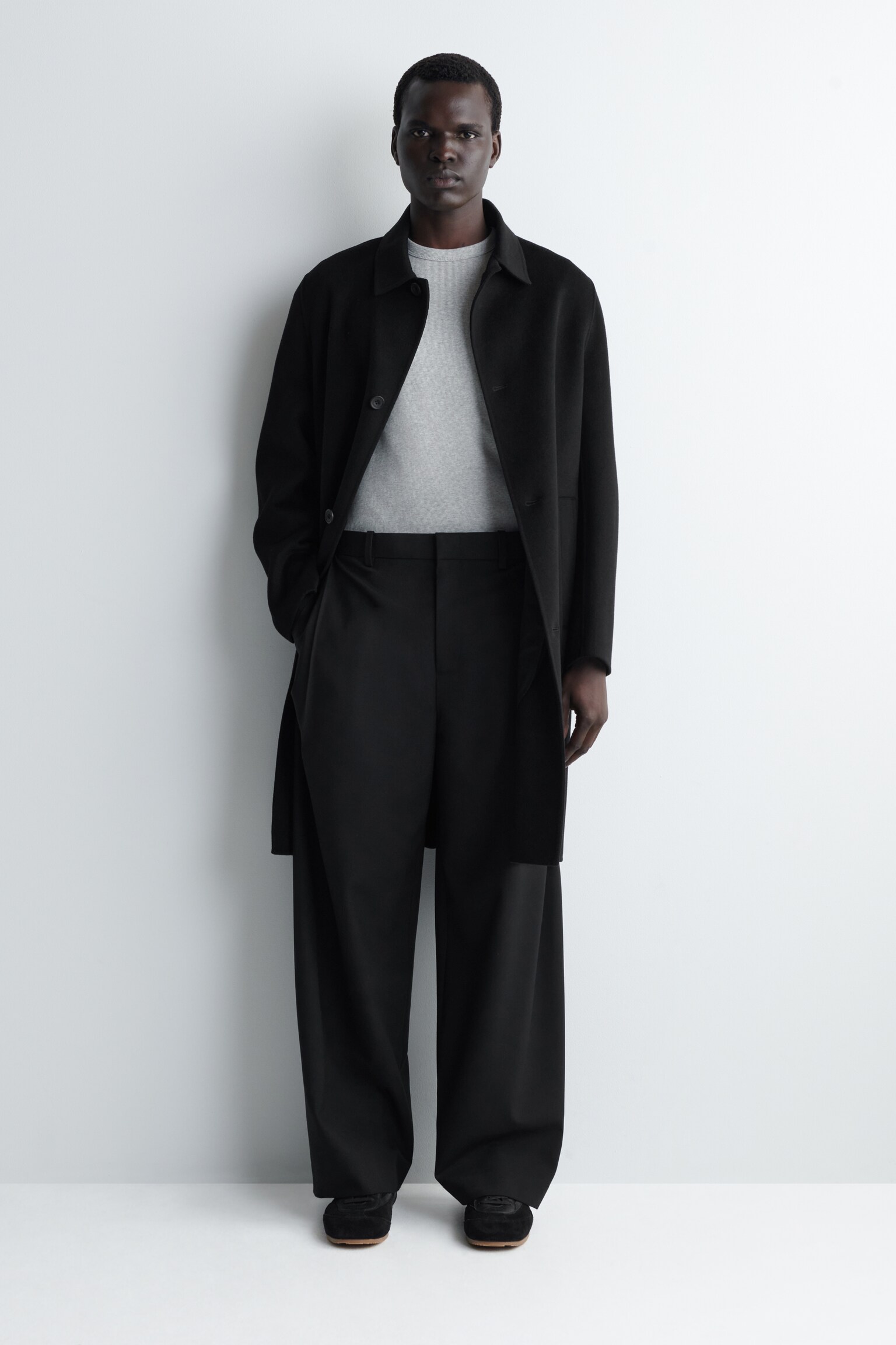 SLIM RIBBED COTTON T-SHIRT - LIGHT GREY/WHITE/BLACK/NAVY/DARK KHAKI/KHAKI/CHARCOAL - 7